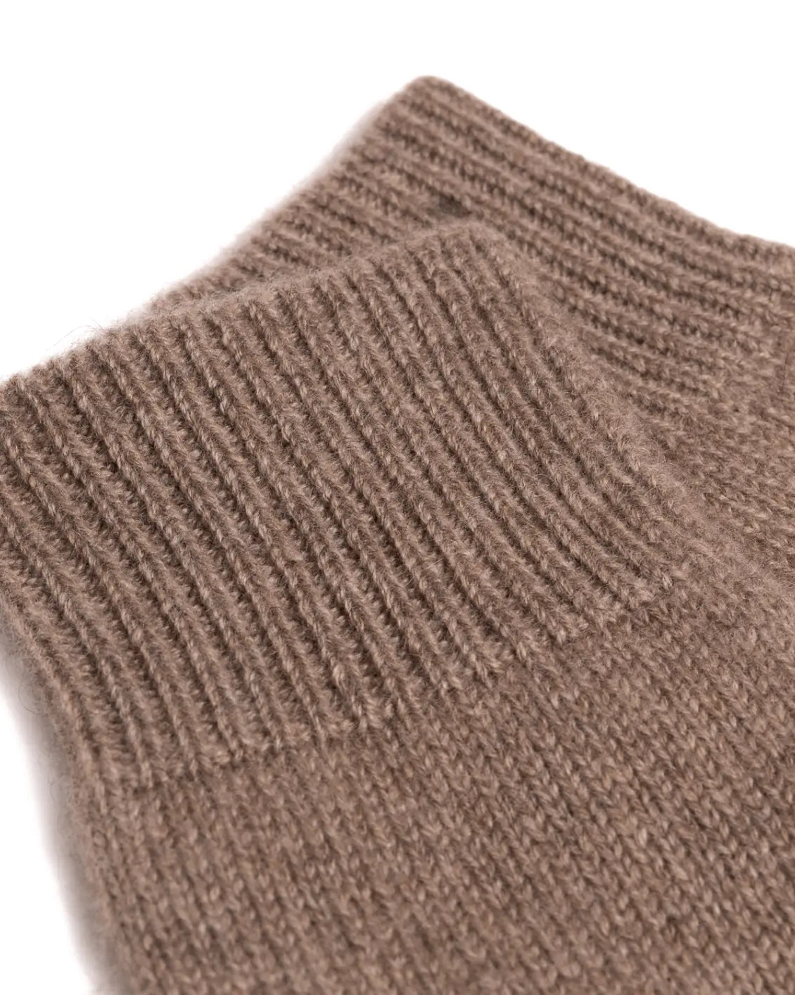 Produktbillede af closeup af Cashmere handsker uden fingre - brun