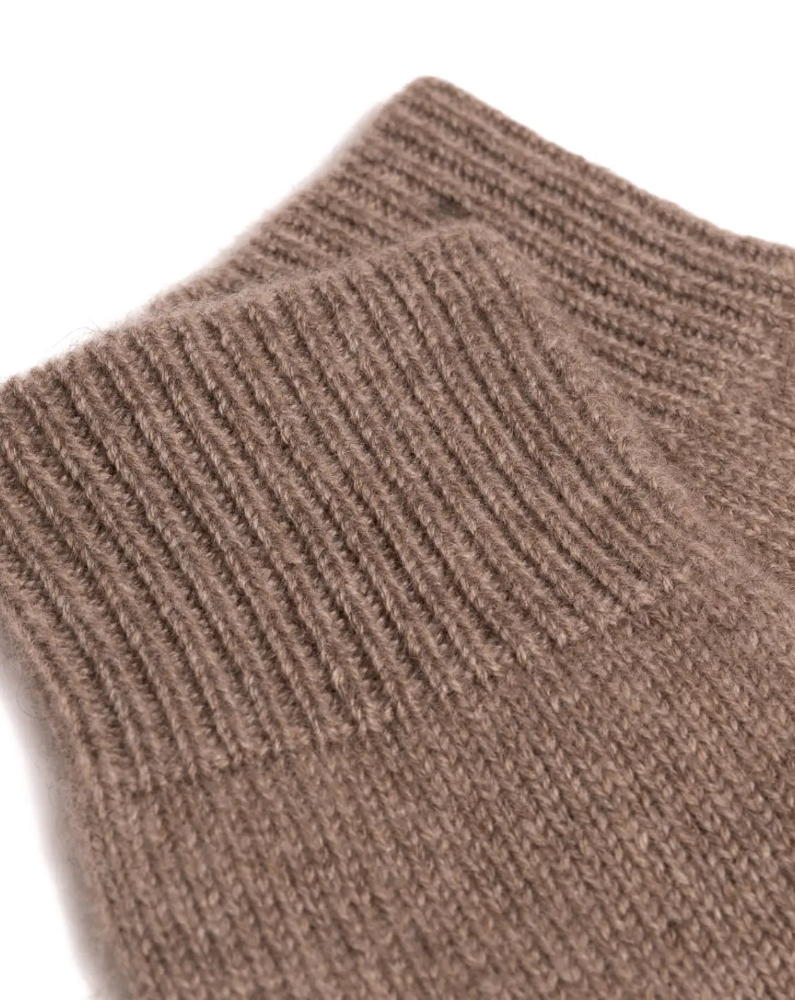 Produktbillede af closeup af Cashmere handsker uden fingre - brun