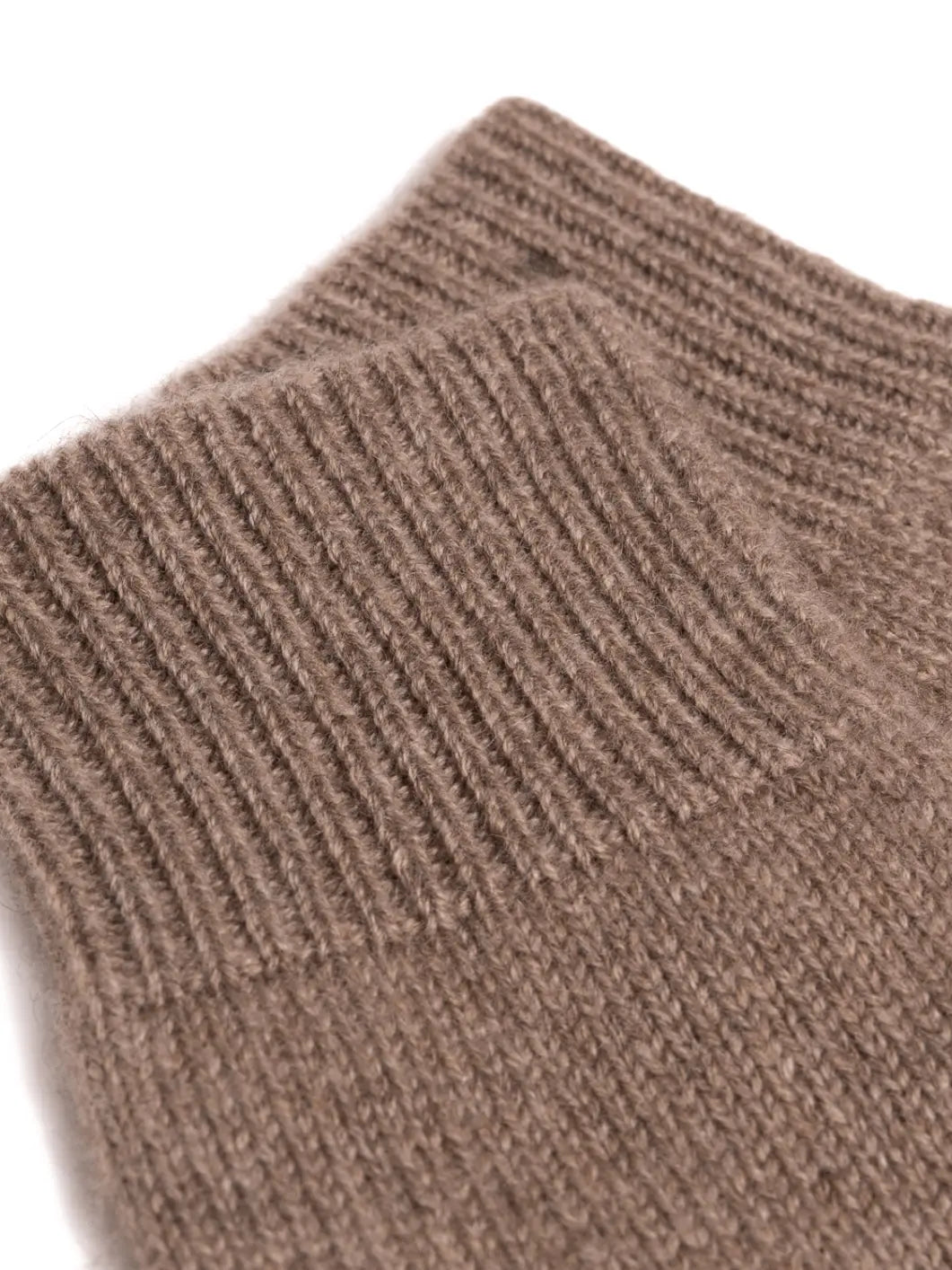 Produktbillede af closeup af Cashmere handsker uden fingre - brun