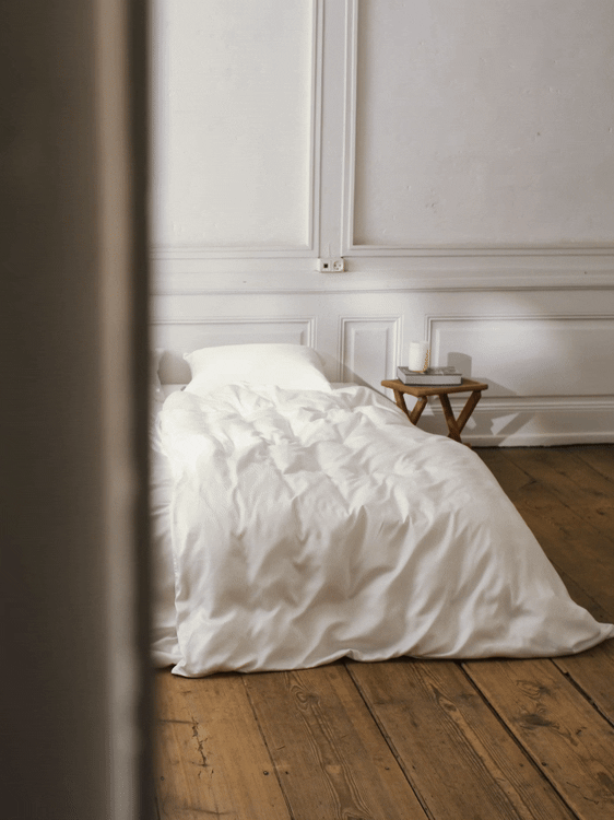 Dobbelt bambussengetøj Hvid - Nordic Weaving