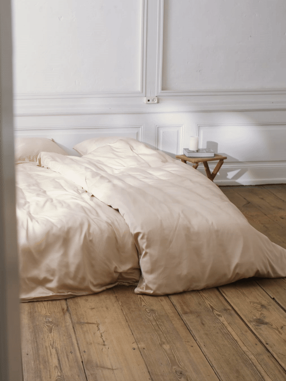 Enkelt bambussengetøj lys beige - Nordic Weaving