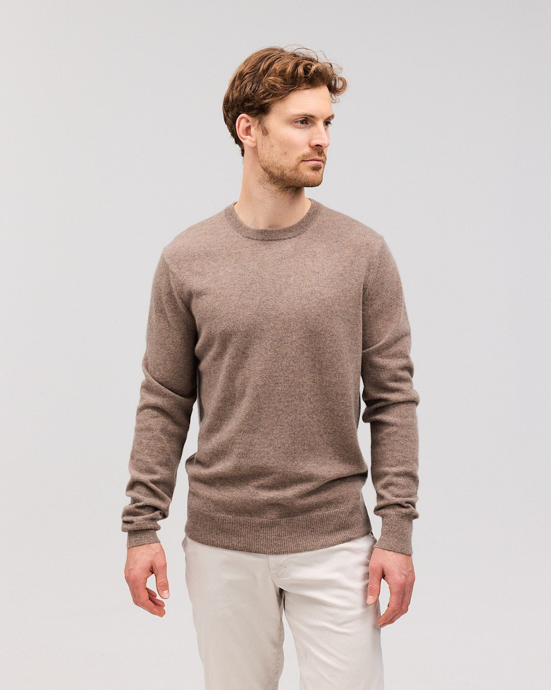 ASMUND bluse sand dark beige melange - Nordic Weaving