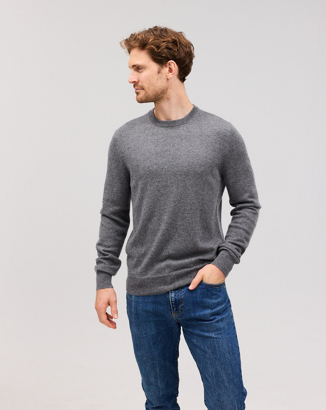 ASMUND crewneck bluse grå - Nordic Weaving