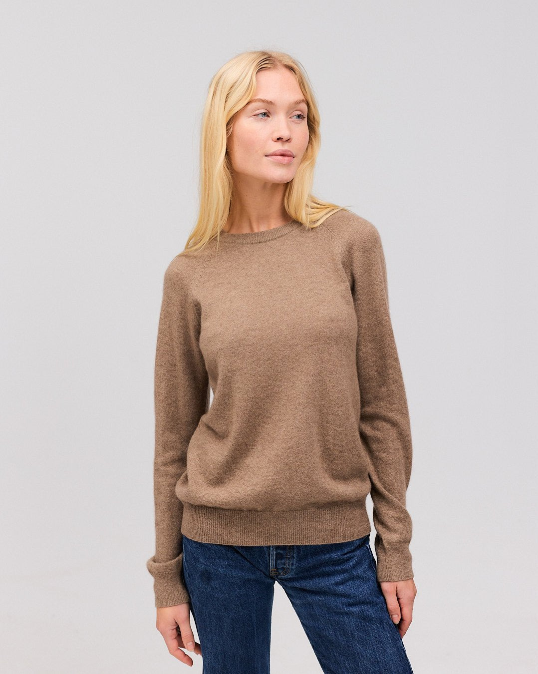 ASTRID cashmere crewneck brun - Nordic Weaving