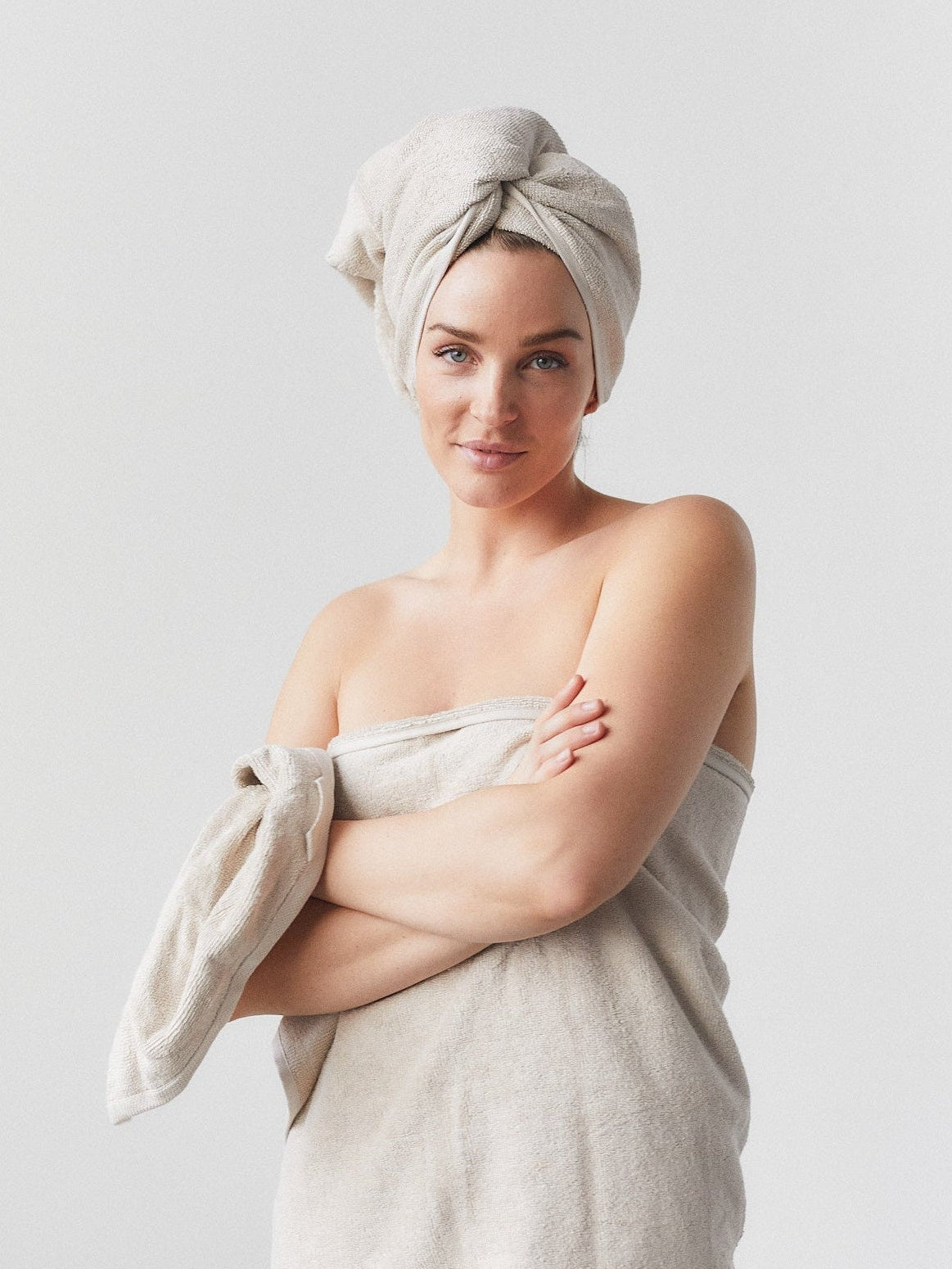 Bambus håndklæde sand - Nordic Weaving