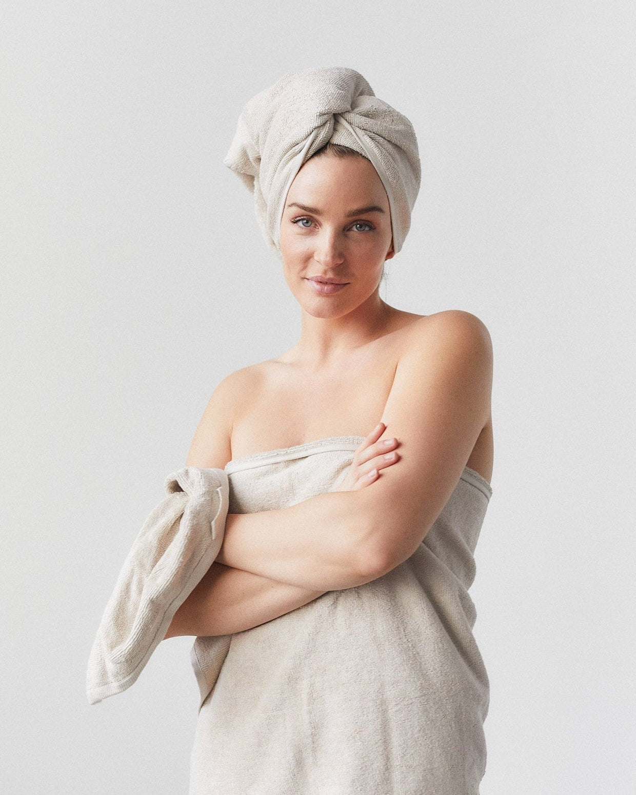 Bambus håndklæde sand - Nordic Weaving