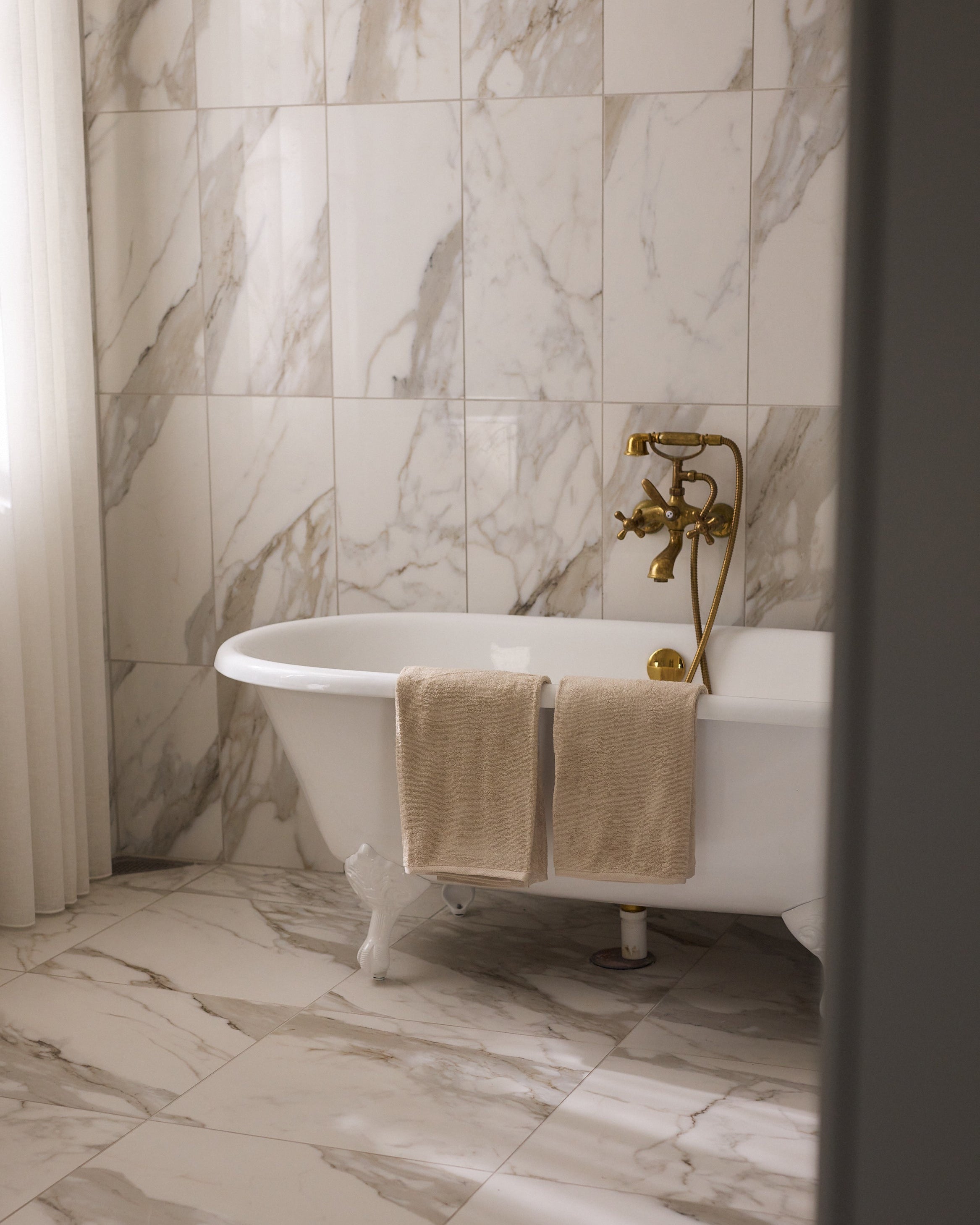 Bambus håndklæde sand 50x90cm - Nordic Weaving