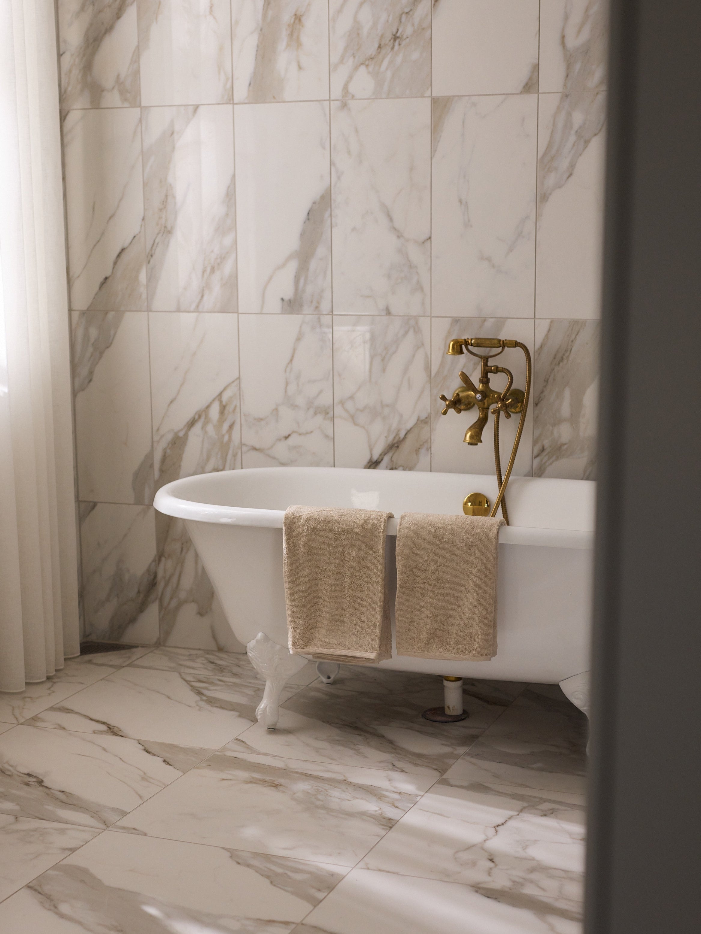 Bambus håndklæde sand 50x90cm - Nordic Weaving