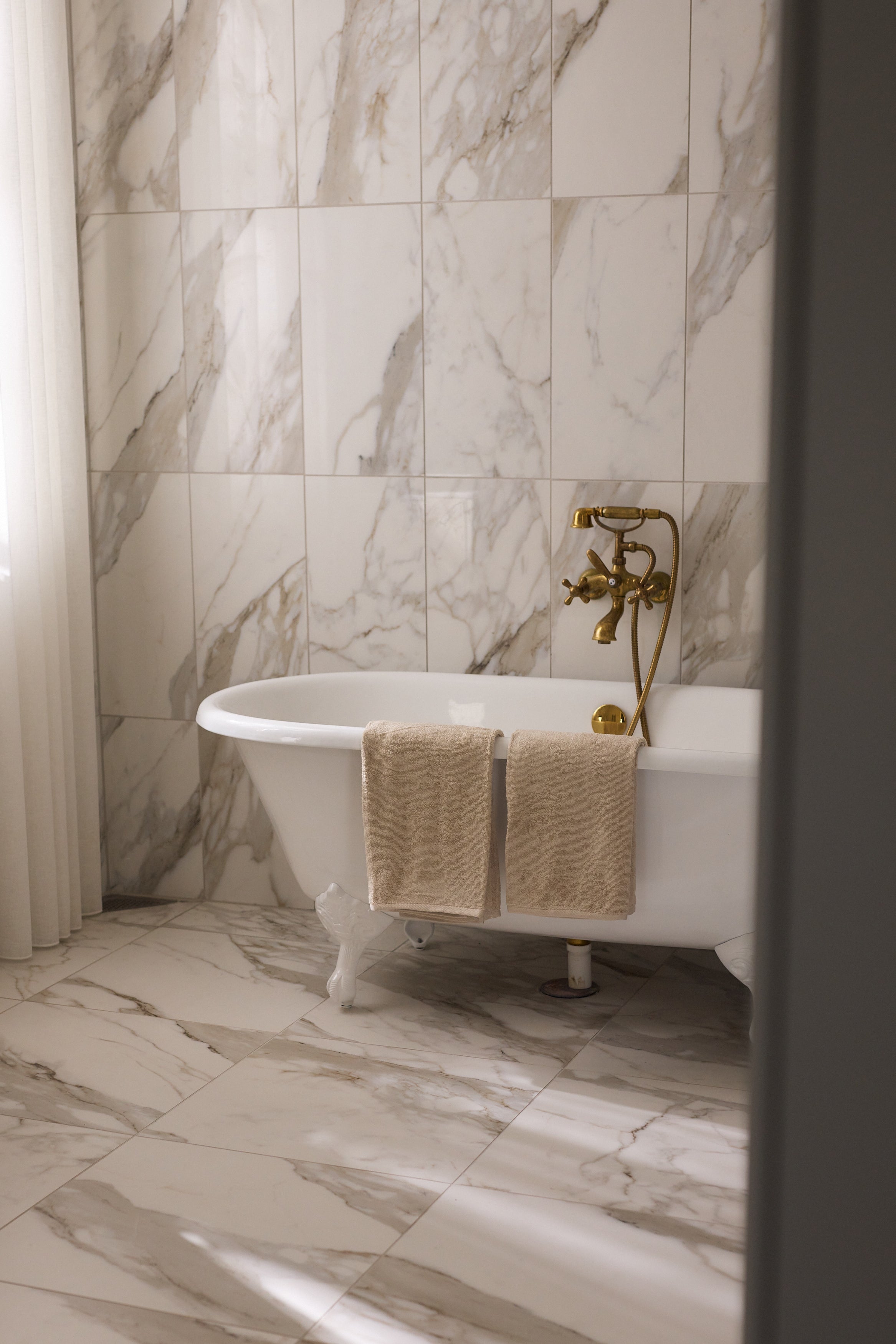 Bambus håndklæde sand 50x90cm - Nordic Weaving