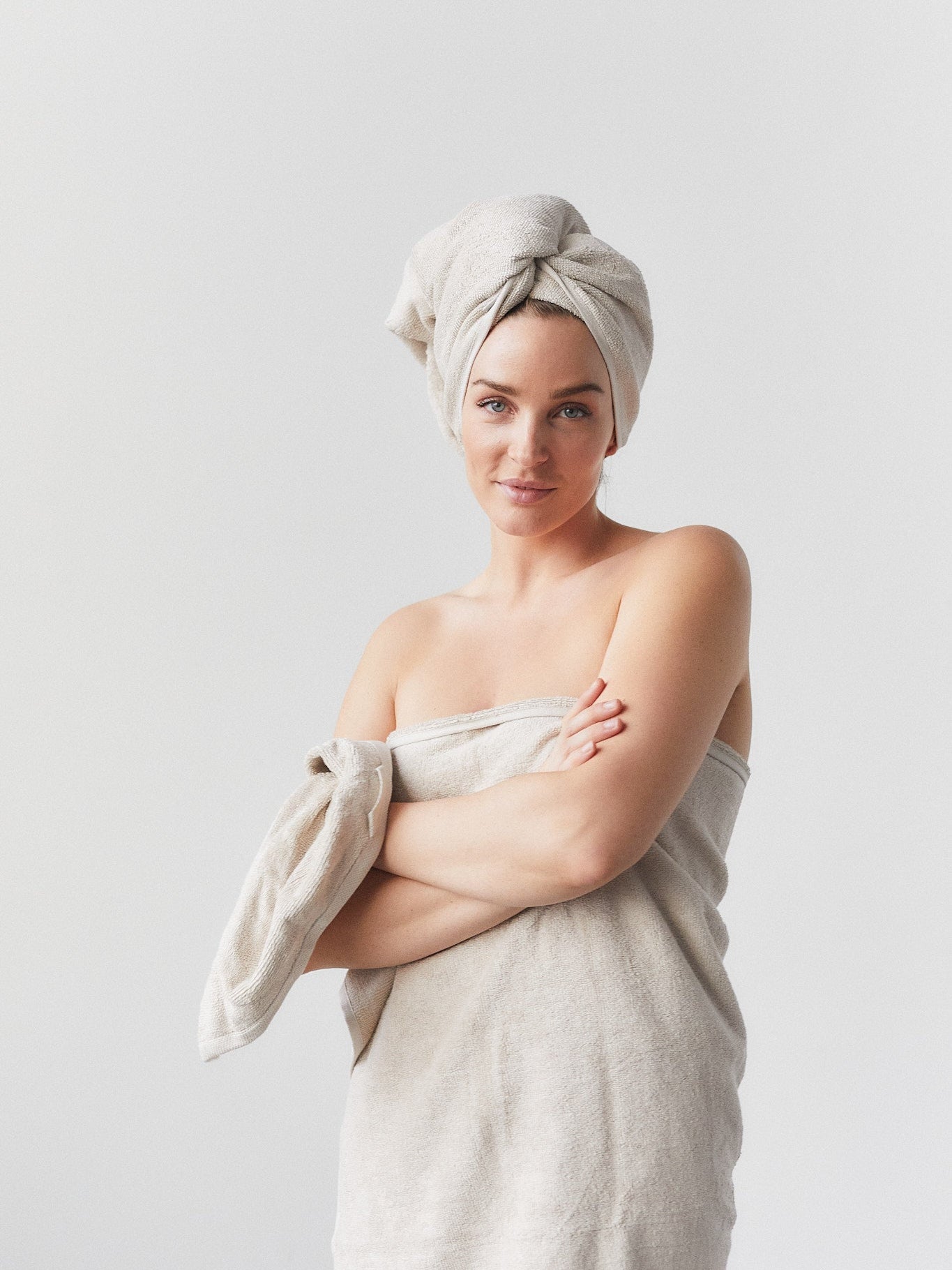 Bambus håndklæde sand - Nordic Weaving