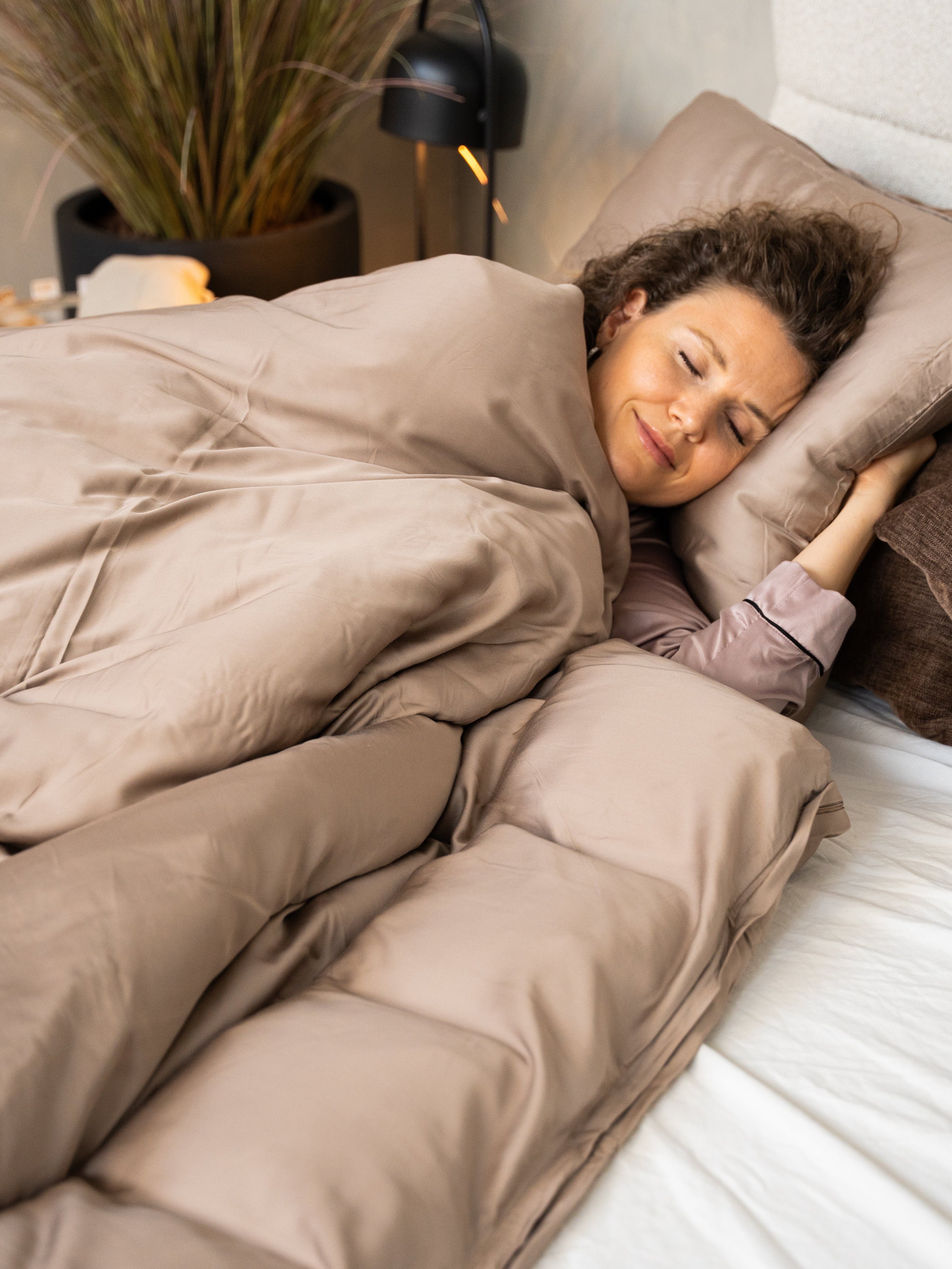 Bambus pudebetræk Taupe - Nordic Weaving