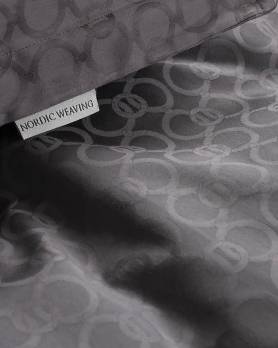 Børnesengetøj Egyptisk bomuld Mørk Grå Jacquard - Nordic Weaving