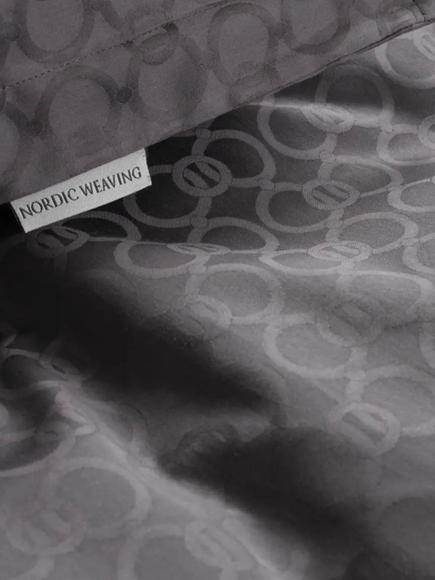 Børnesengetøj Egyptisk bomuld Mørk Grå Jacquard - Nordic Weaving