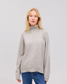 BREGDIS cashmere bluse lys grå - Nordic Weaving