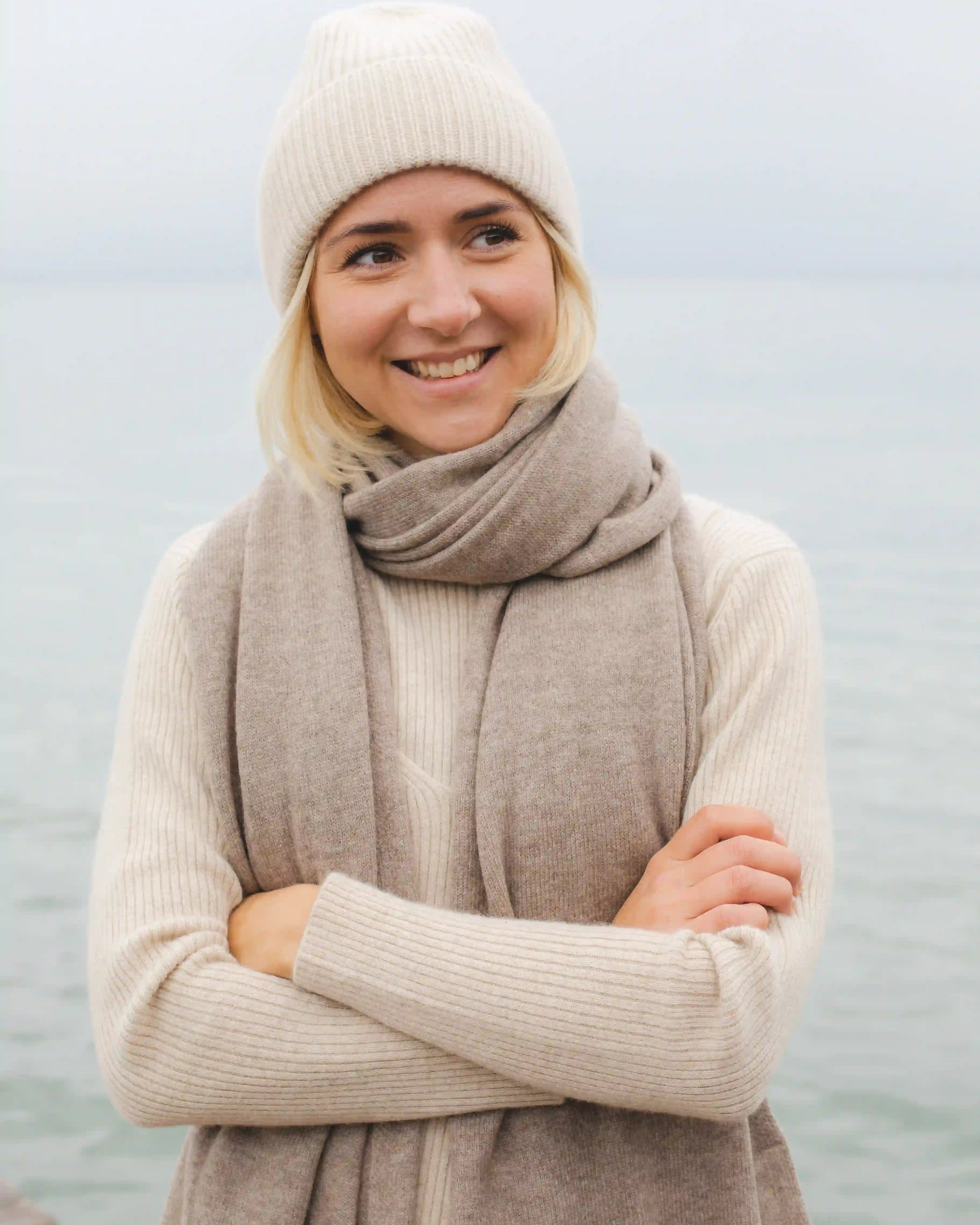 Cashmere halstørklæde brun 70x200cm - Nordic Weaving