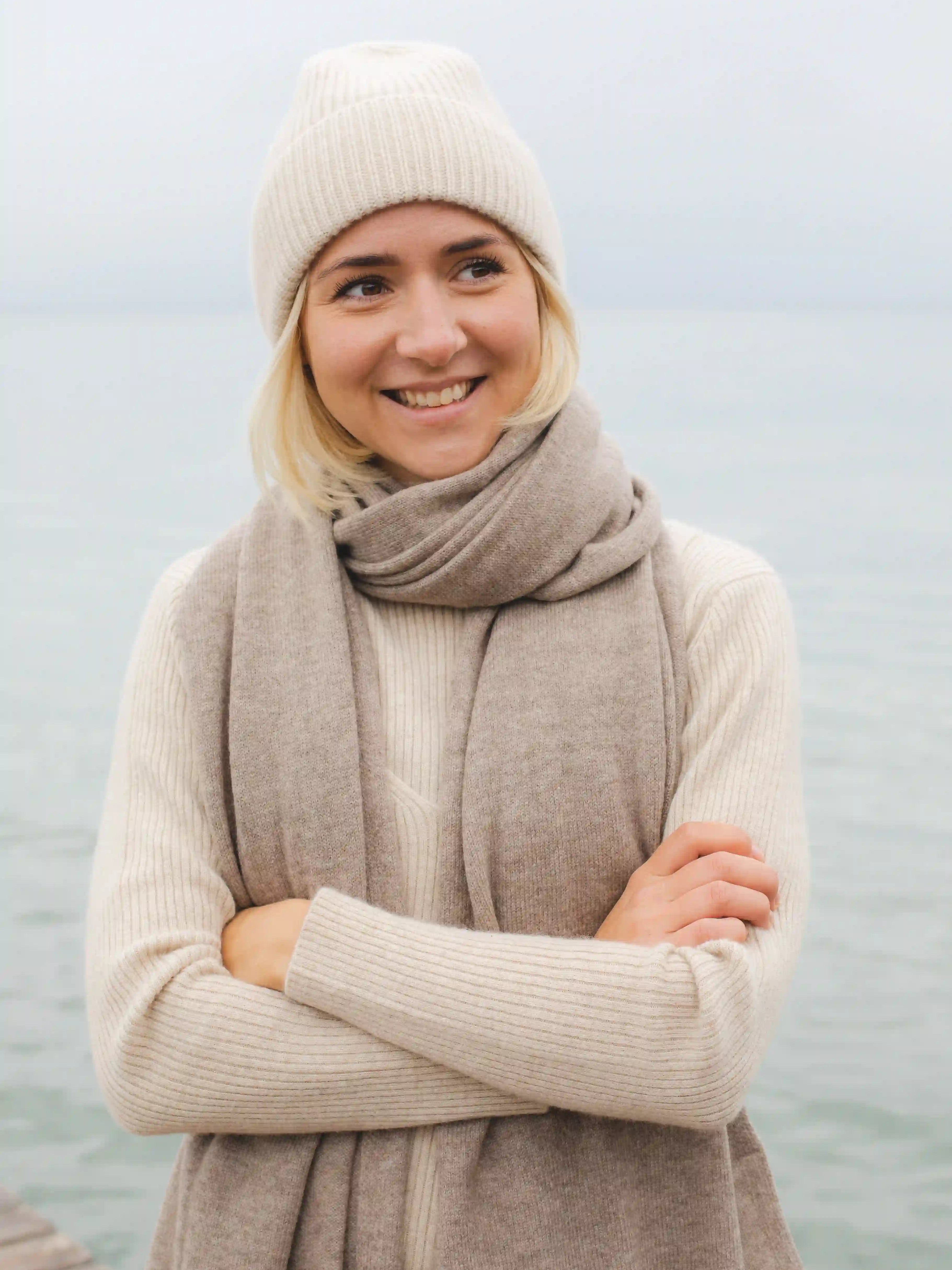 Cashmere halstørklæde brun 70x200cm - Nordic Weaving