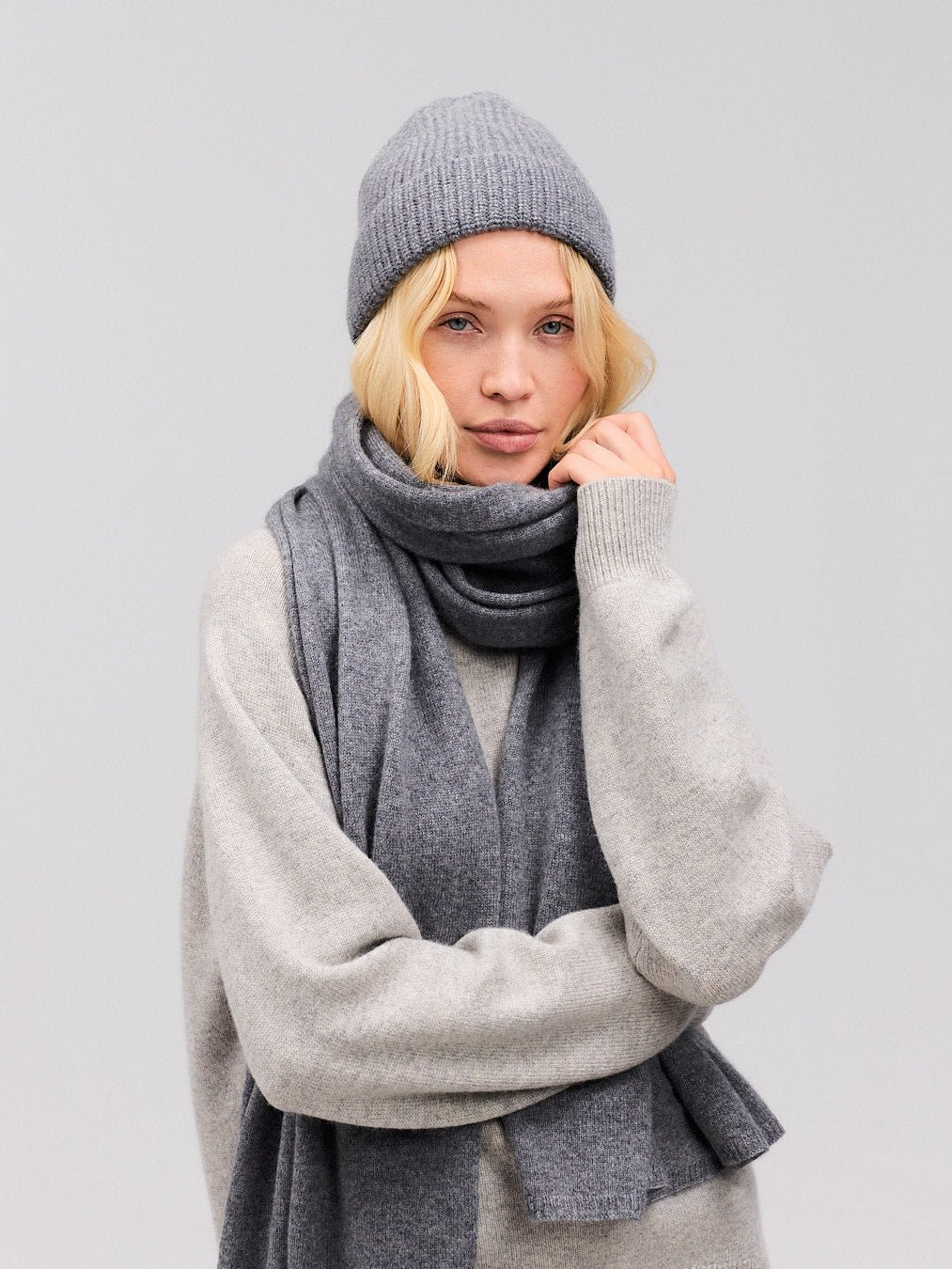 Cashmere halstørklæde grå 70x200cm - Nordic Weaving