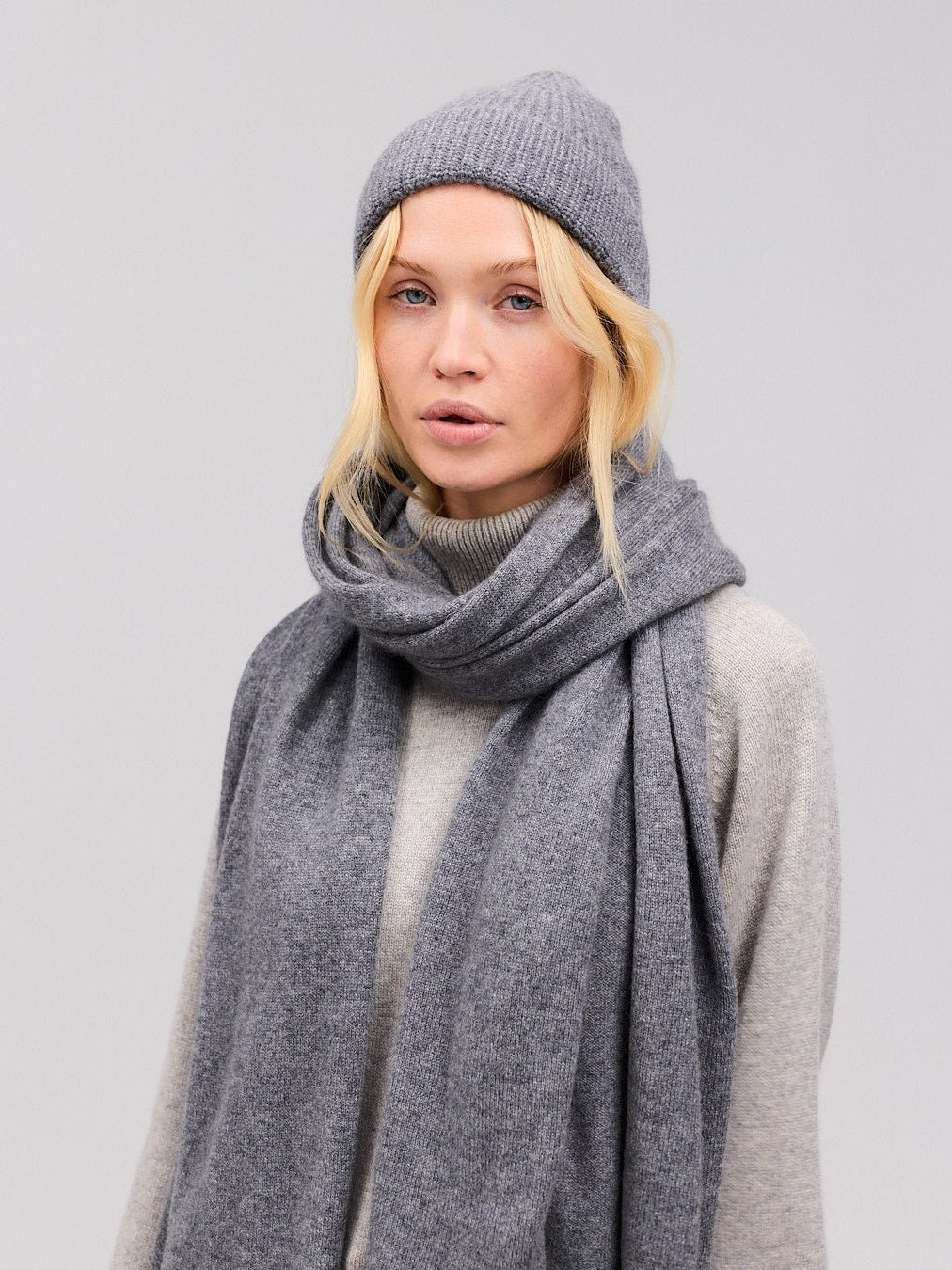 Cashmere halstørklæde grå 70x200cm - Nordic Weaving