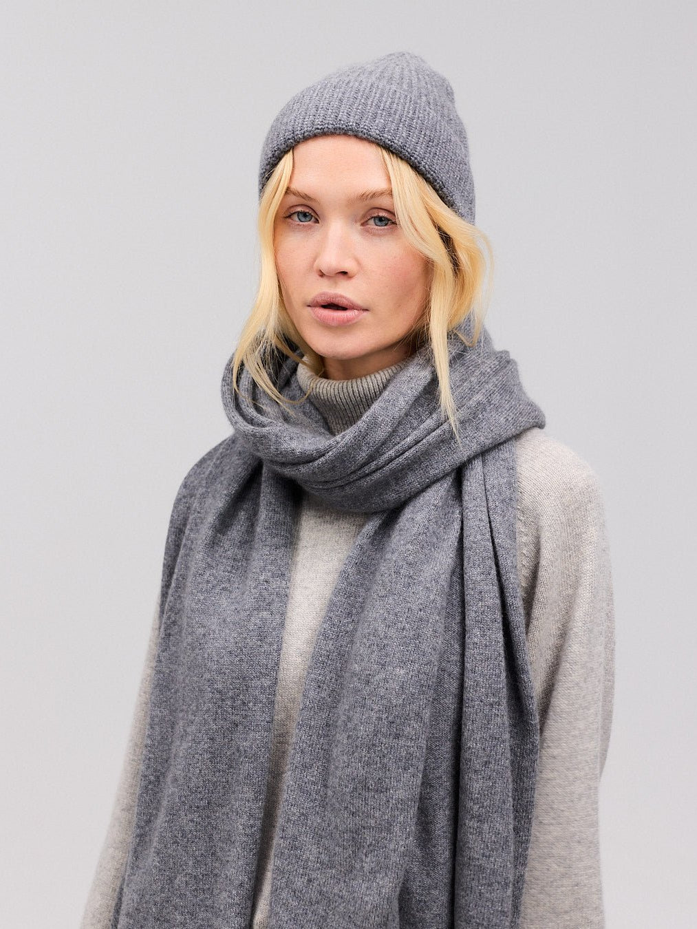 Cashmere halstørklæde grå 70x200cm - Nordic Weaving