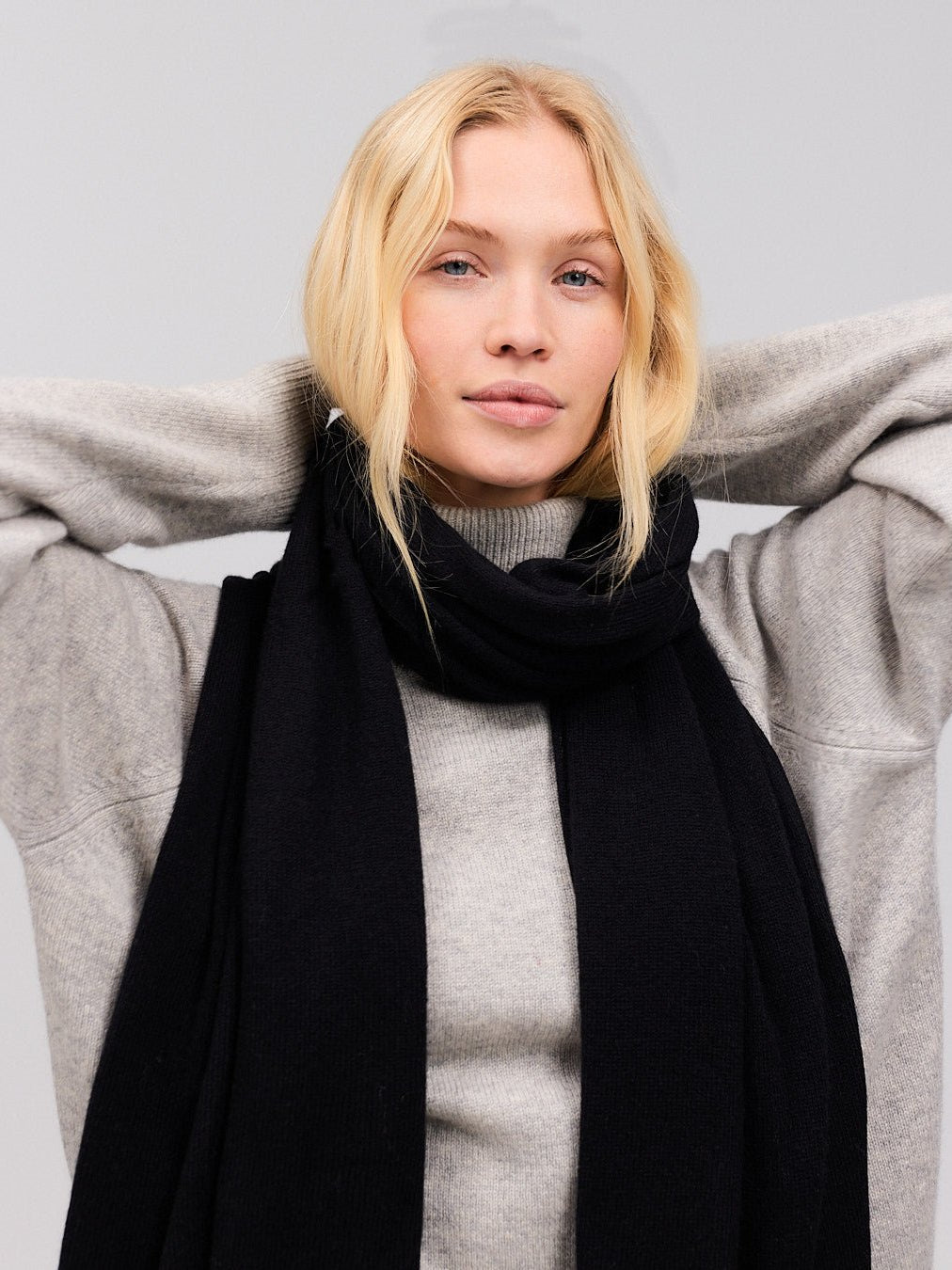 Cashmere halstørklæde sort 70x200cm - Nordic Weaving