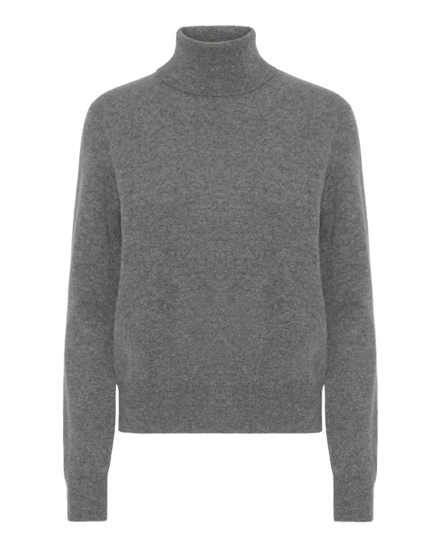 Cashmere high neck mørk grå - Nordic Weaving