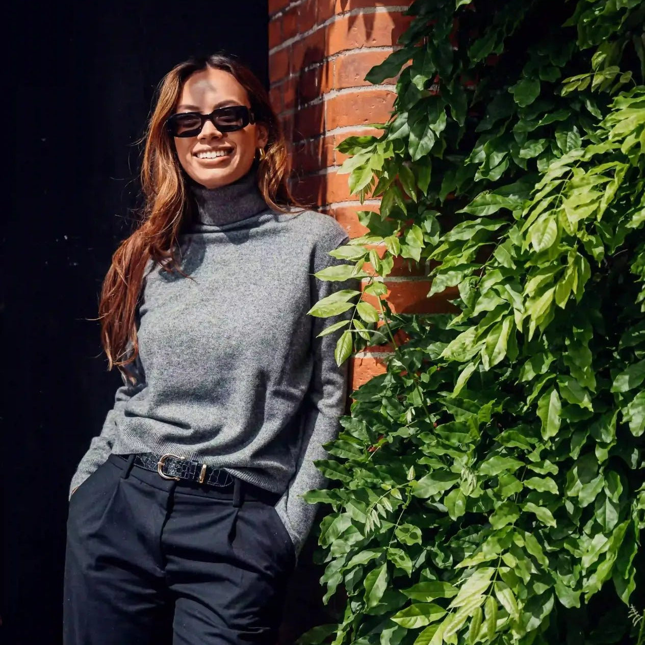 Cashmere high neck mørk grå - Nordic Weaving