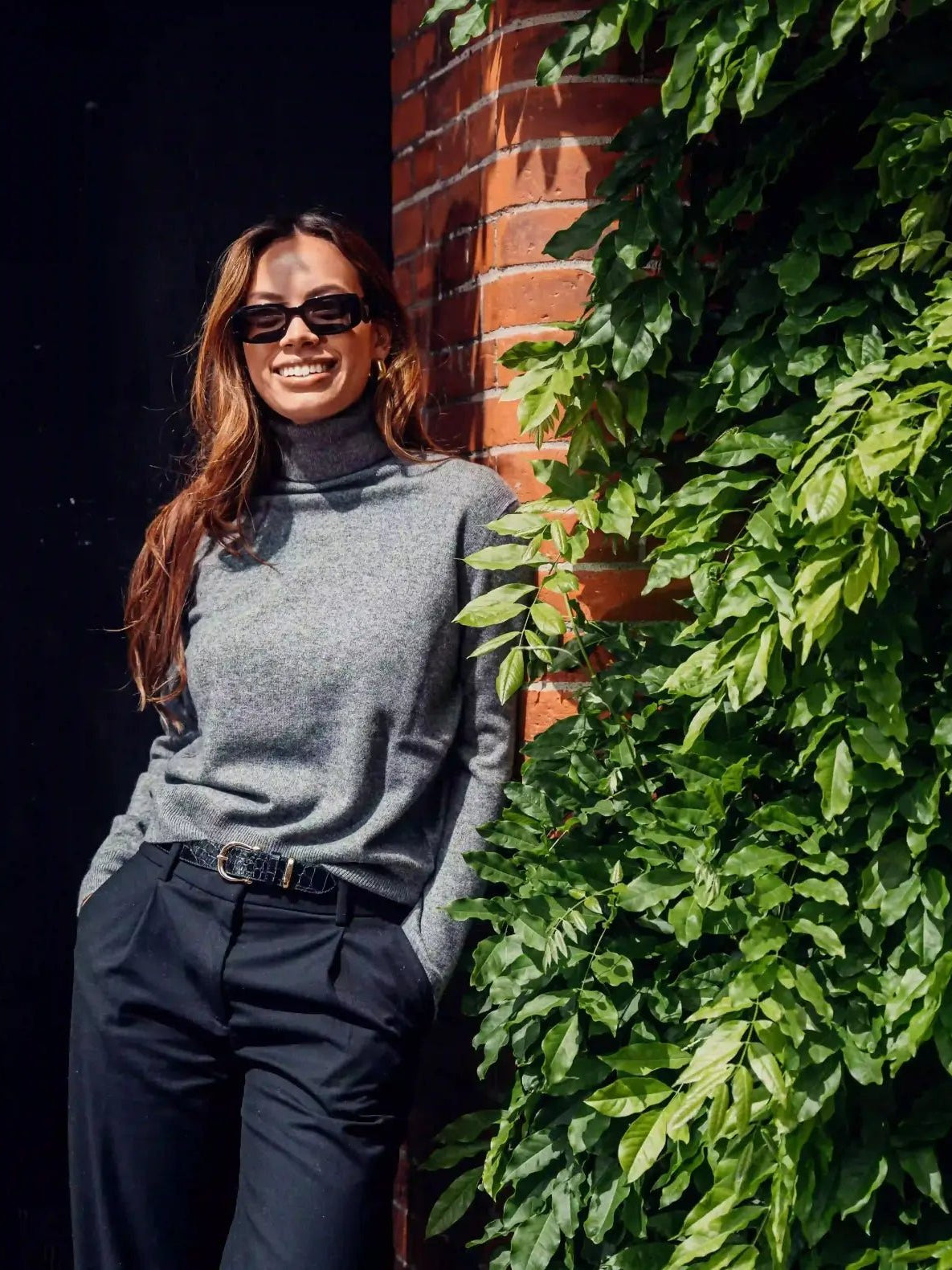 Cashmere high neck mørk grå - Nordic Weaving