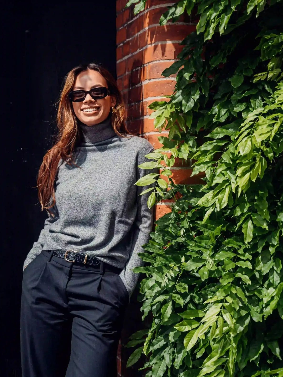 Cashmere high neck mørk grå - Nordic Weaving