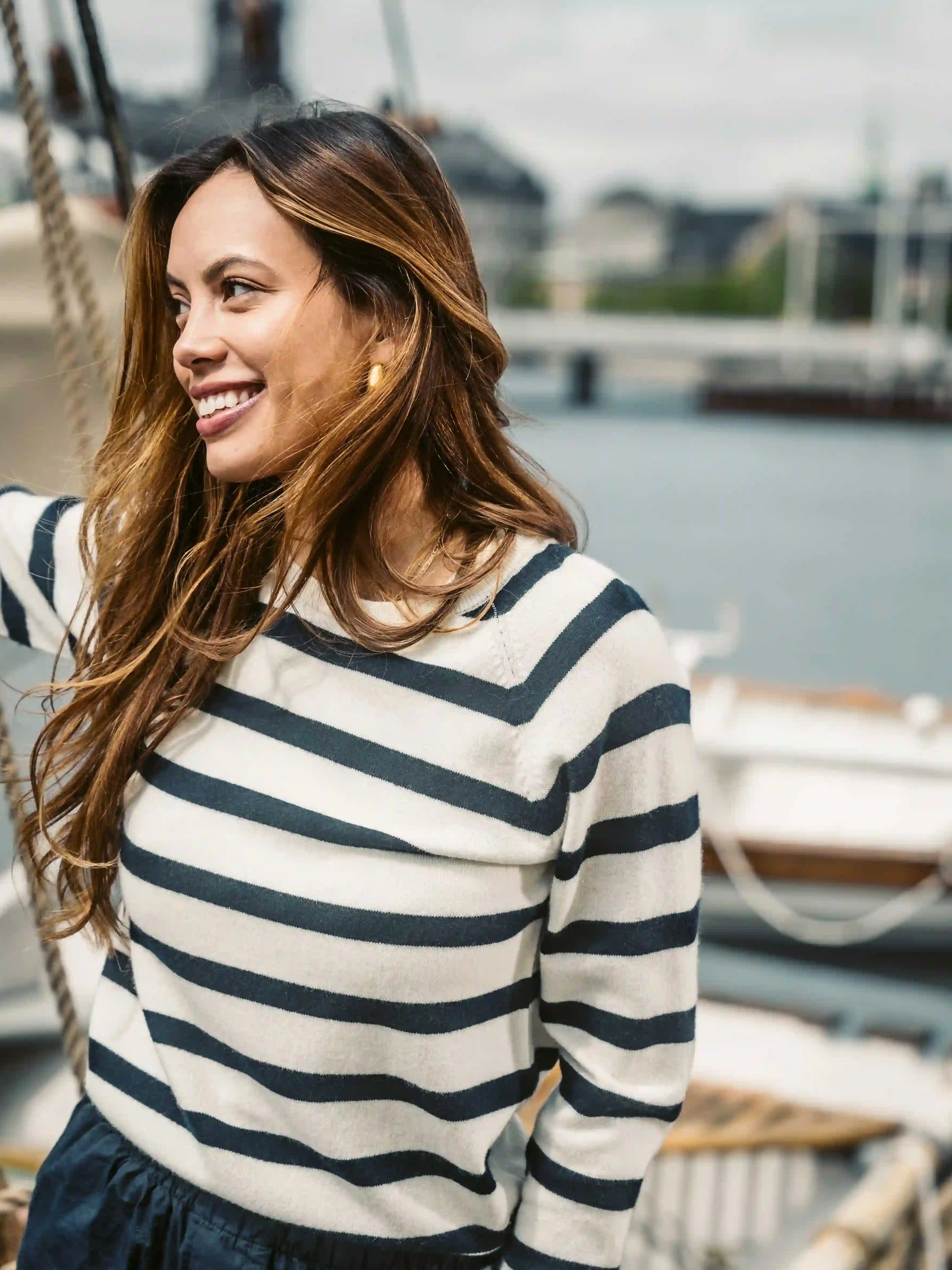 Cashmere stripe blue/white - Nordic Weaving