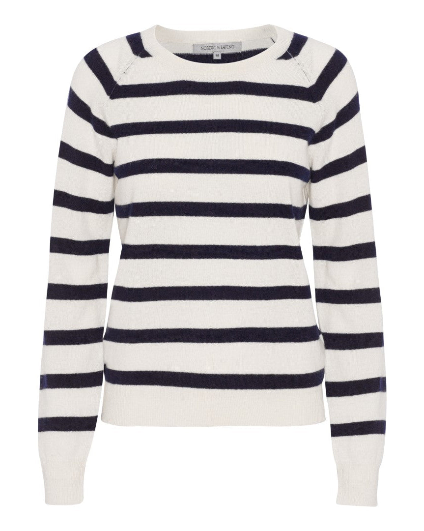 Cashmere stripe blue/white - Nordic Weaving