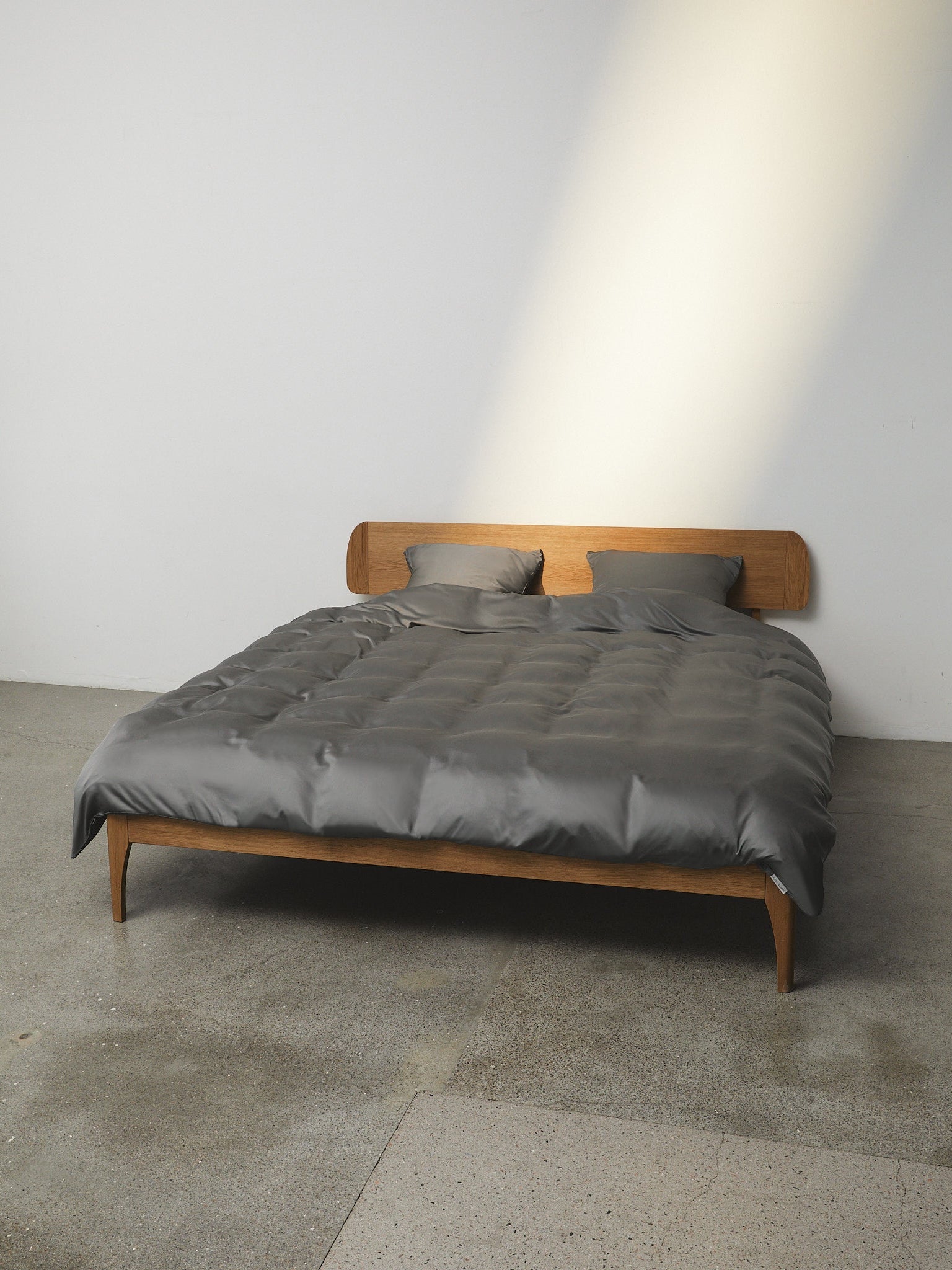 Dobbelt bambussengetøj Mørk Grå - Nordic Weaving