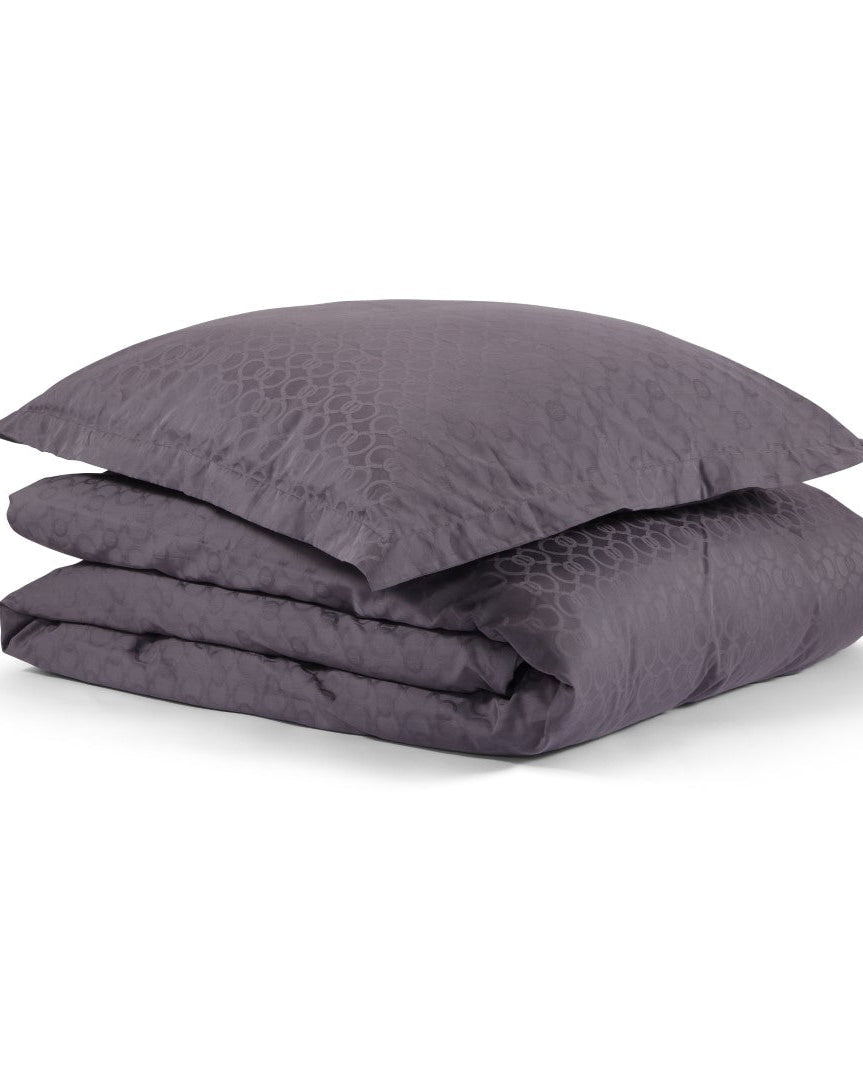 Dobbelt sengetøj egyptisk bomuld mørk grå - Nordic Weaving