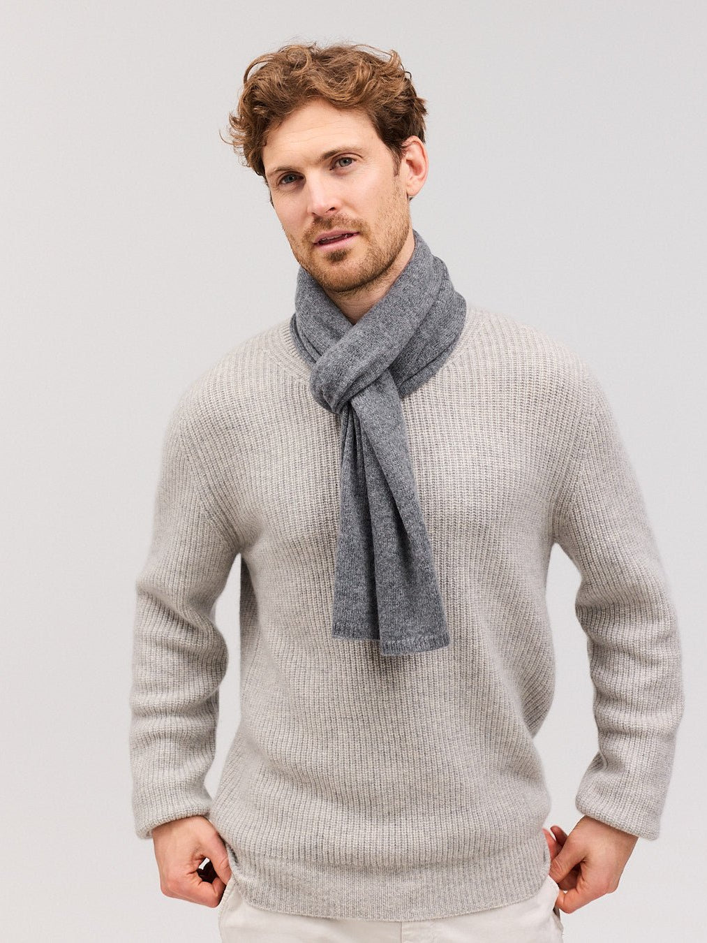 EBBE cashmere halstørklæde grå - Nordic Weaving