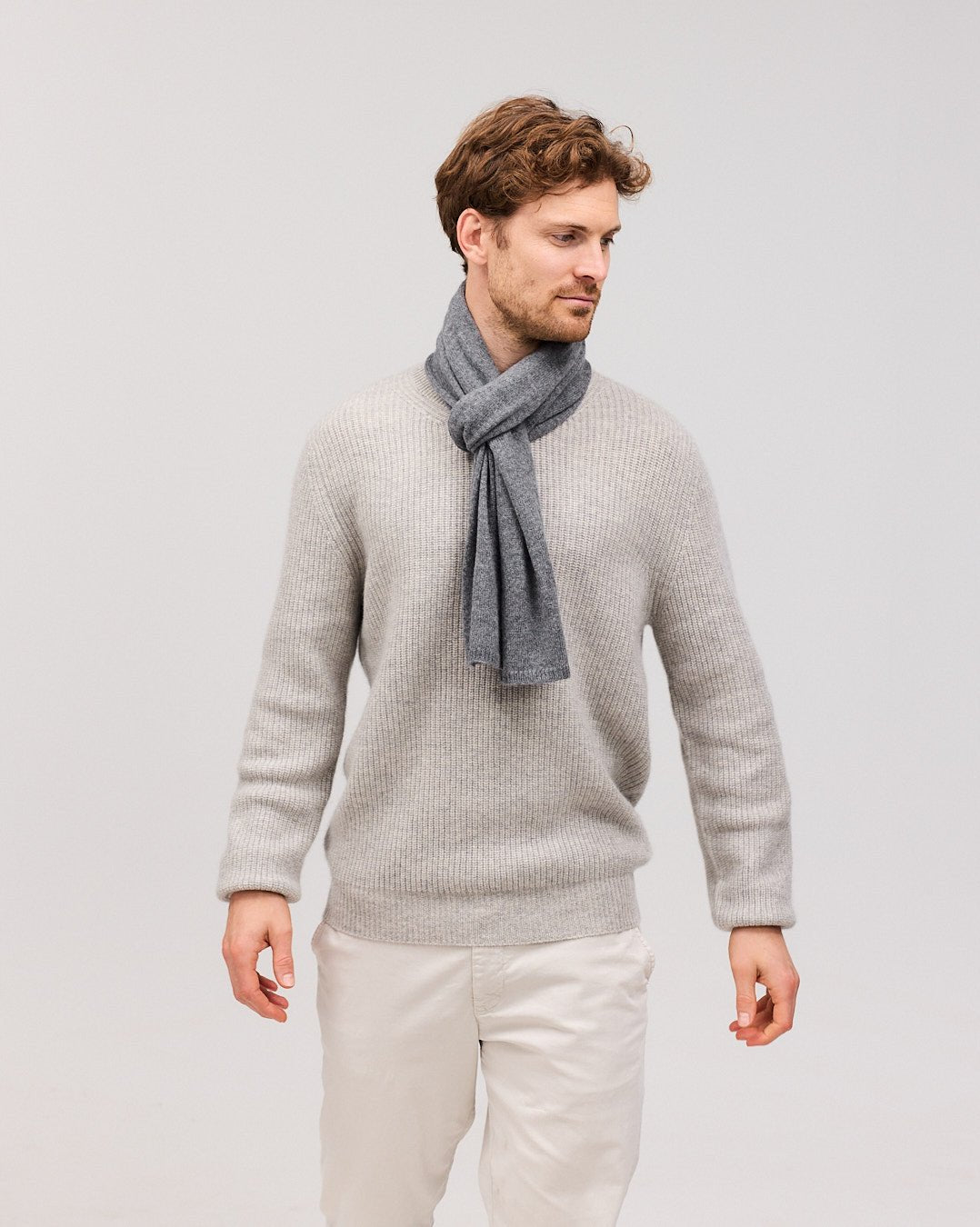 EBBE cashmere halstørklæde grå - Nordic Weaving