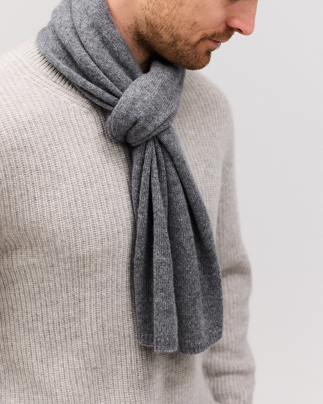 EBBE cashmere halstørklæde grå - Nordic Weaving