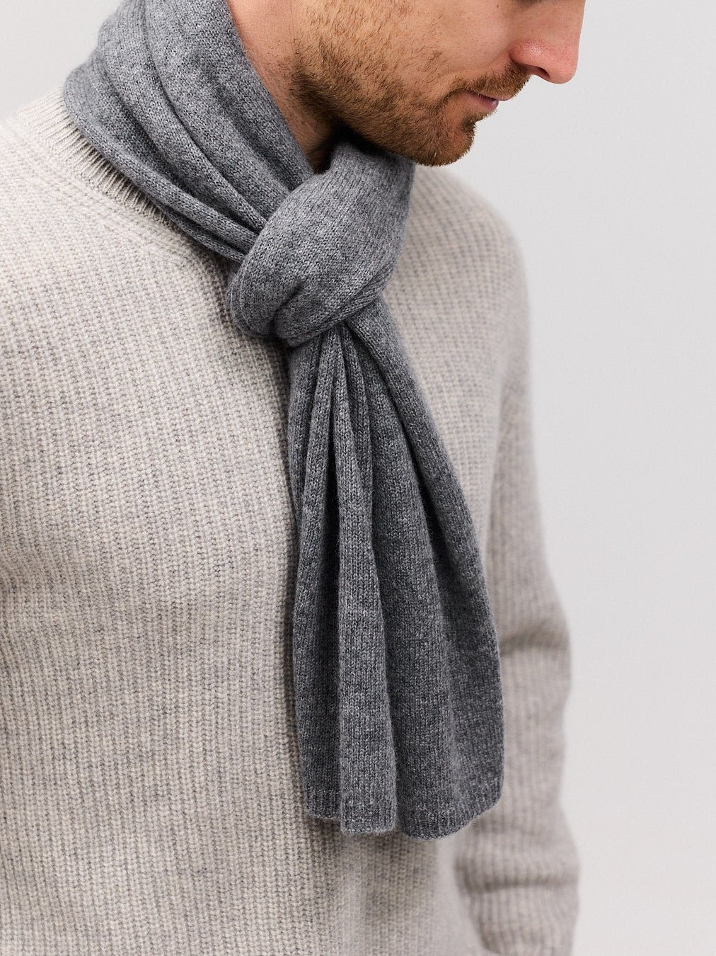 EBBE cashmere halstørklæde grå - Nordic Weaving