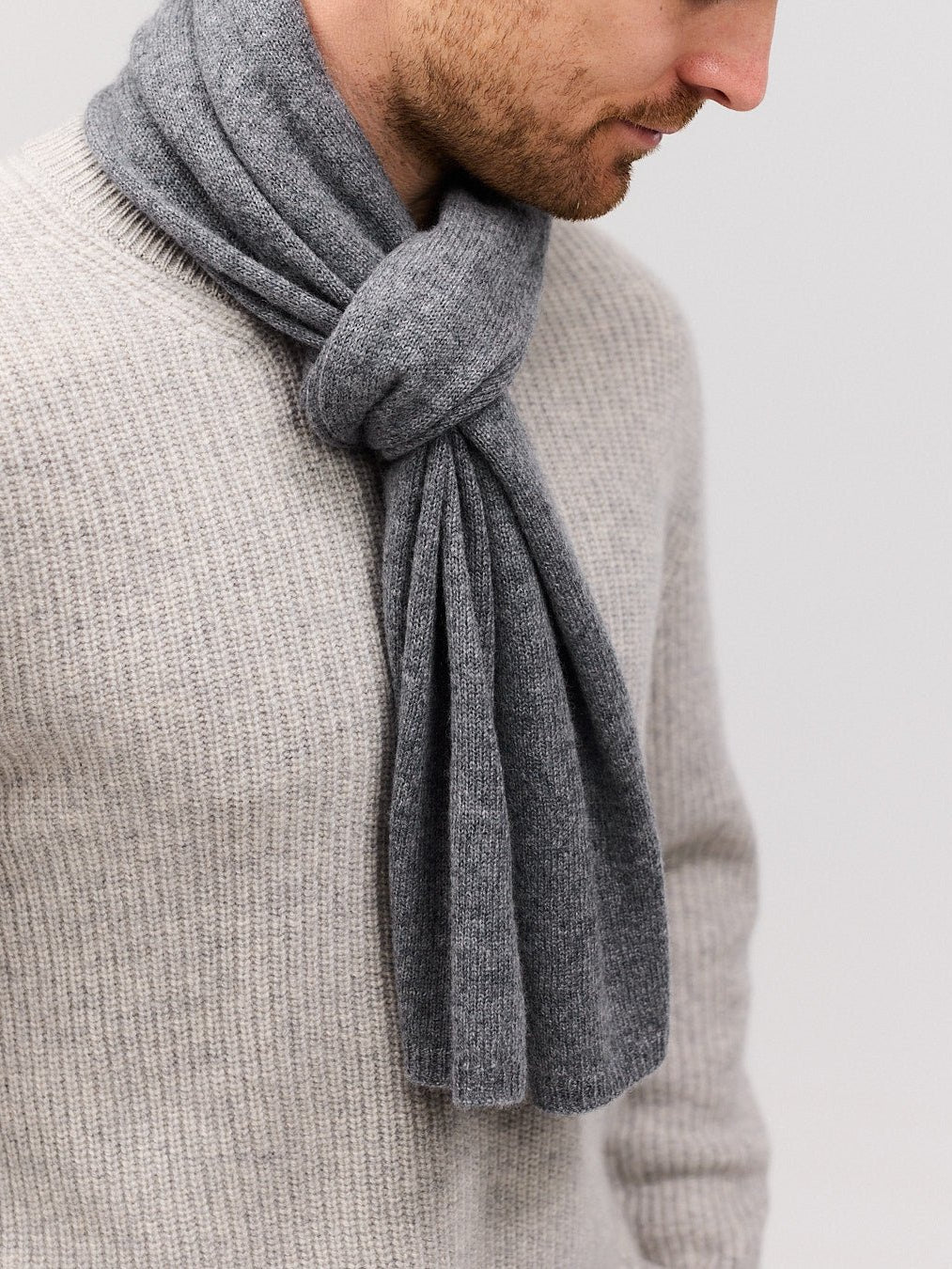 EBBE cashmere halstørklæde grå - Nordic Weaving