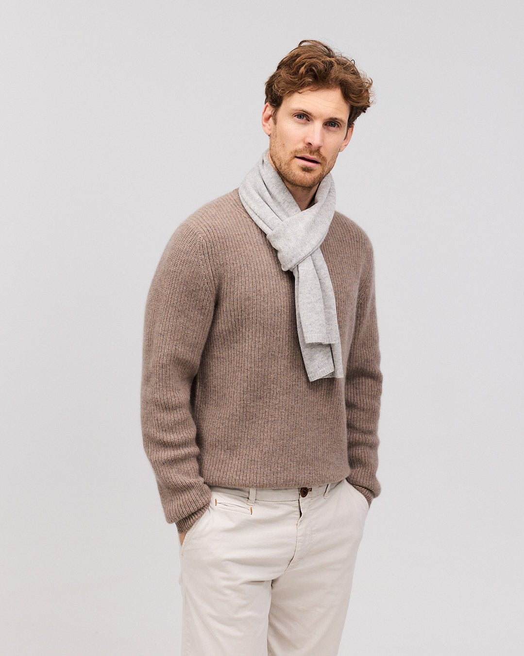 EBBE cashmere halstørklæde lys grå - Nordic Weaving