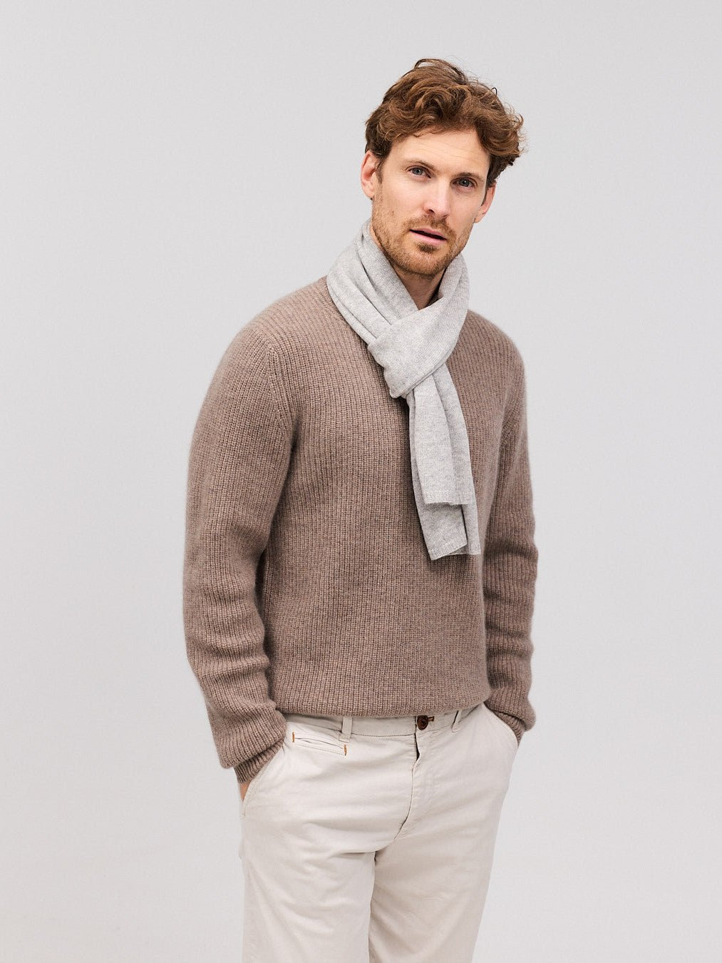 EBBE cashmere halstørklæde lys grå - Nordic Weaving