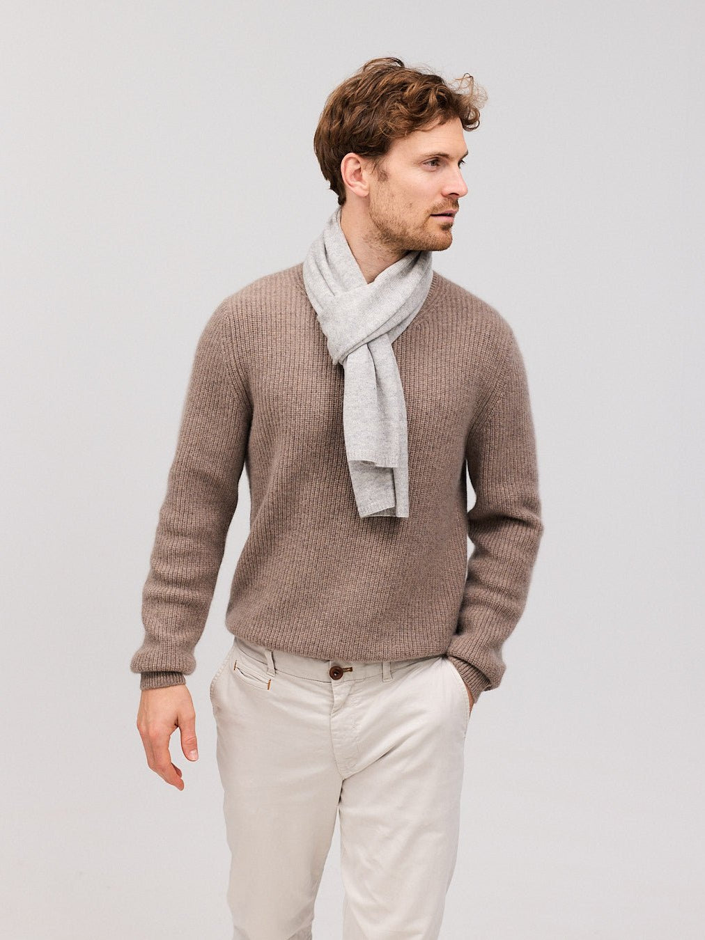 EBBE cashmere halstørklæde lys grå - Nordic Weaving