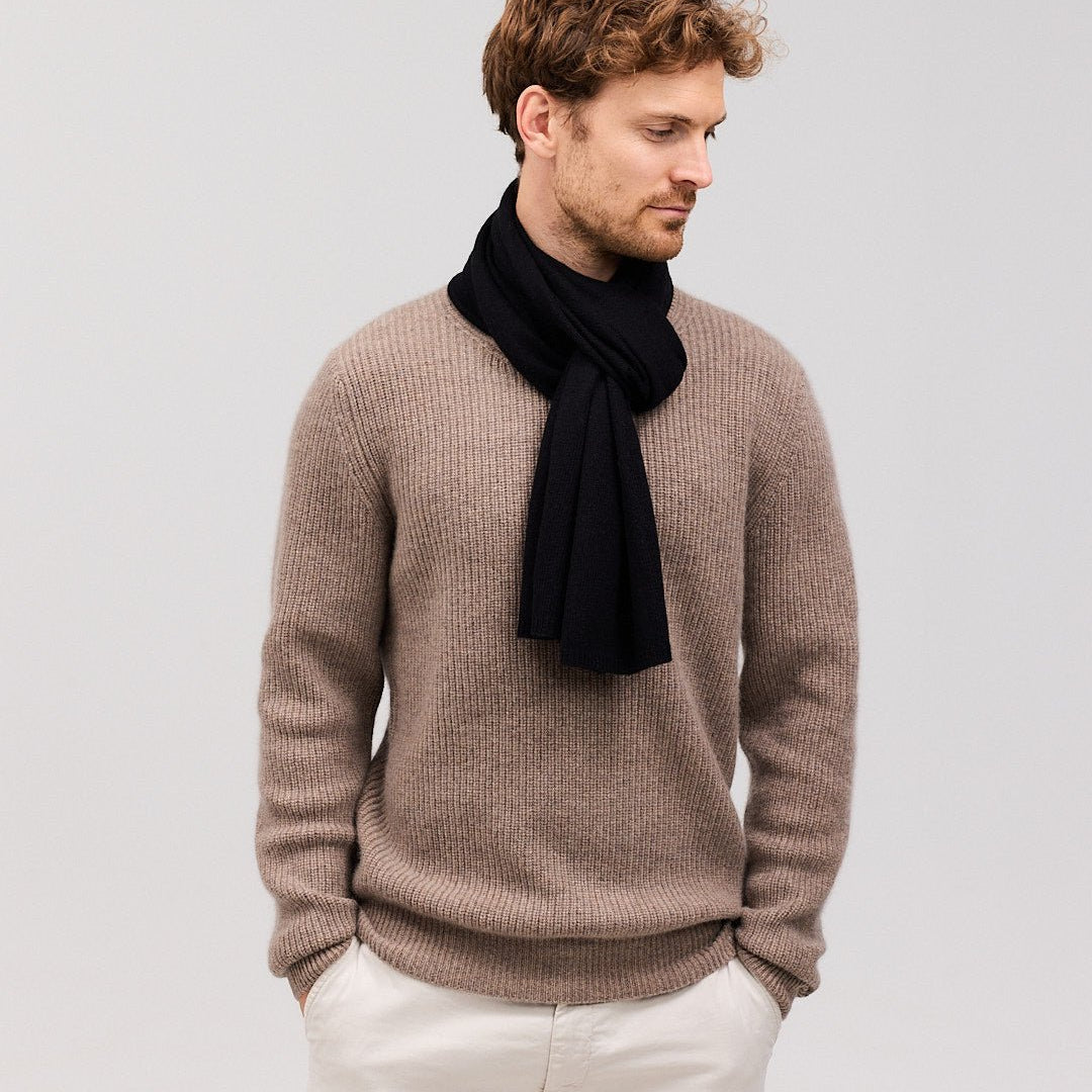 EBBE cashmere halstørklæde sort - Nordic Weaving