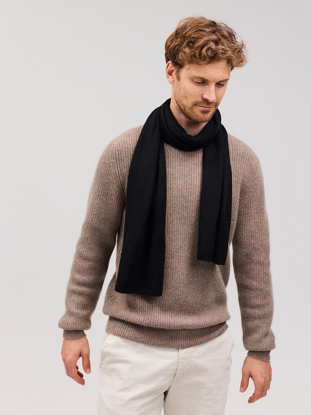 EBBE cashmere halstørklæde sort - Nordic Weaving