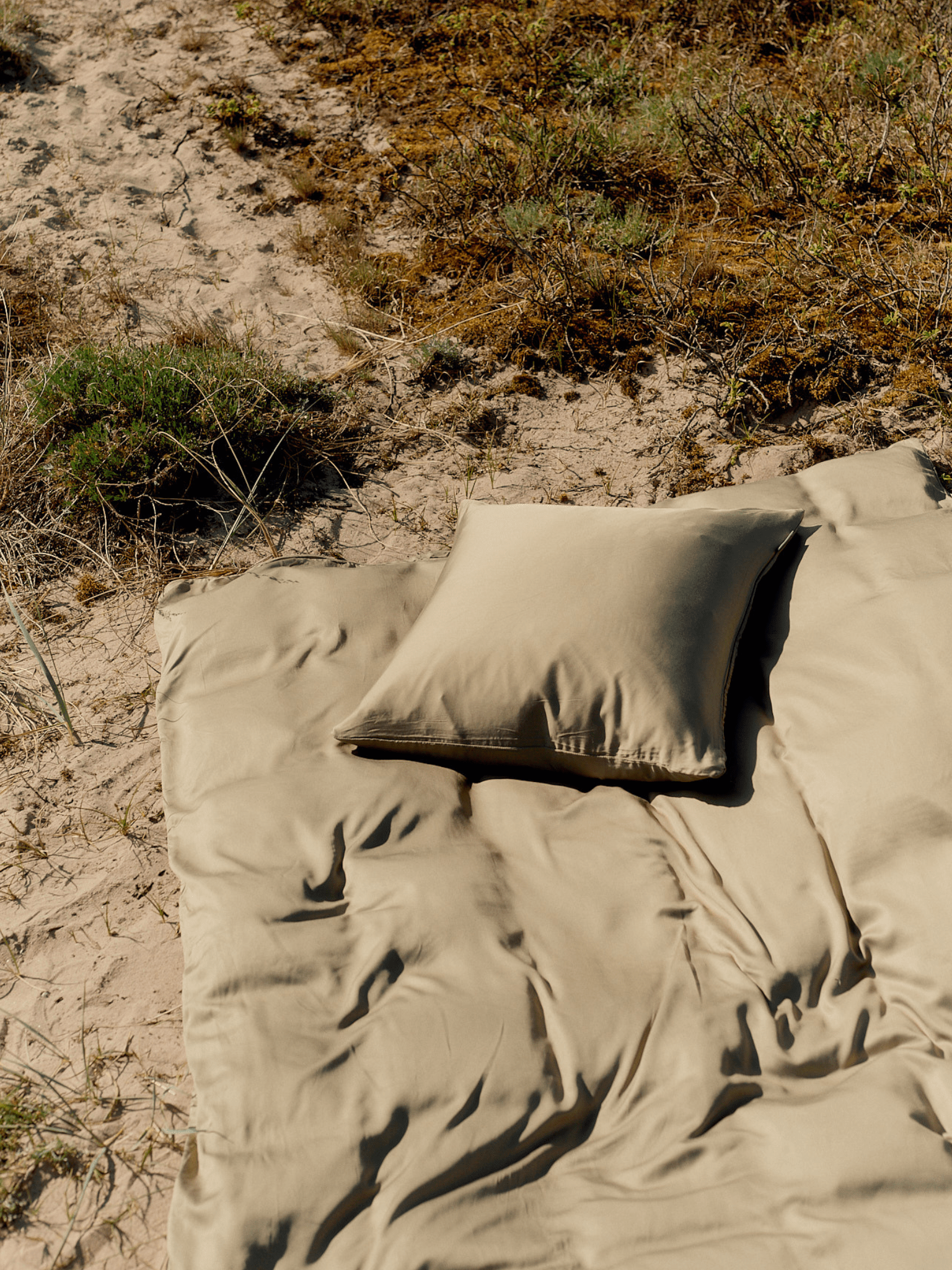 Enkelt bambussengetøj khaki - Nordic Weaving