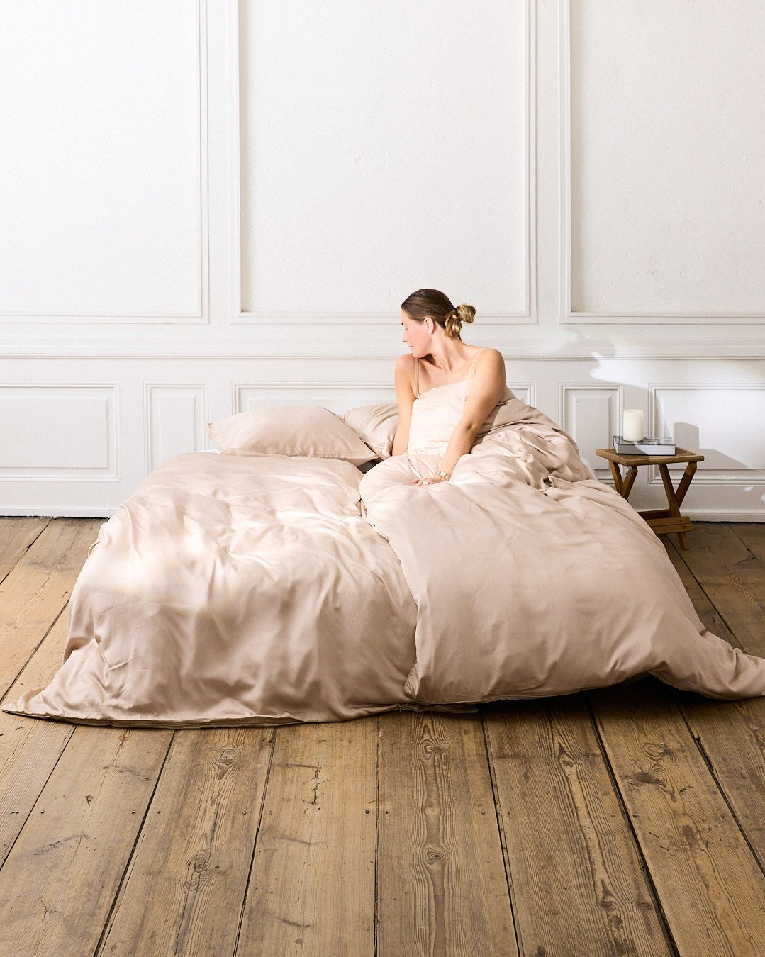 Enkelt bambussengetøj lys beige - Nordic Weaving