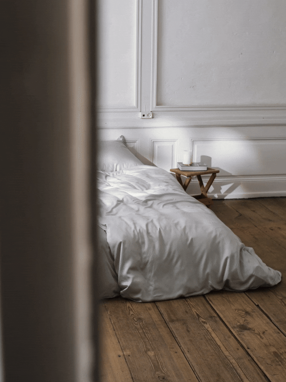 Enkelt bambussengetøj Lys Grå - Nordic Weaving