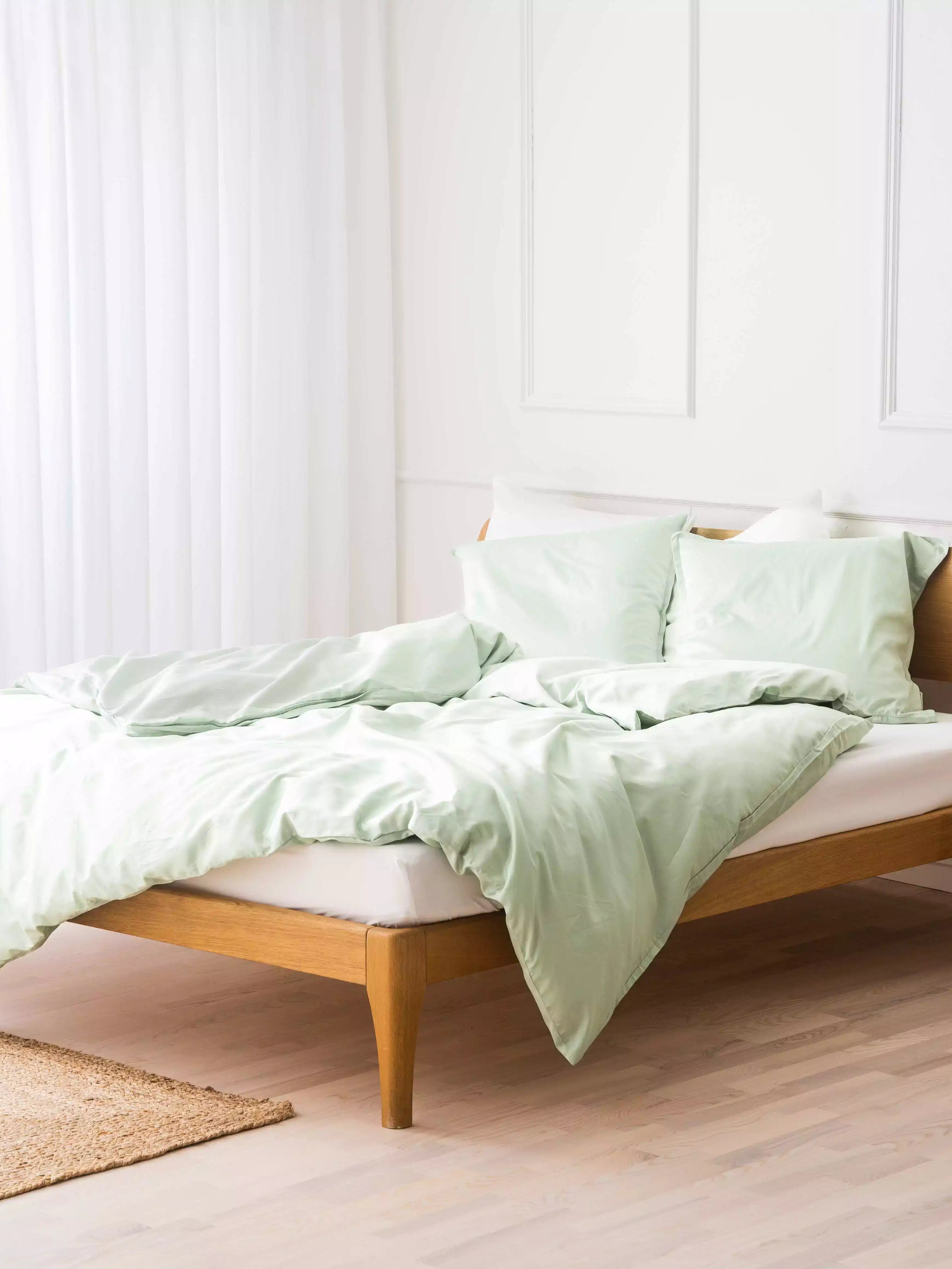 Enkelt sengetøj Egyptisk bomuld douce grøn - Nordic Weaving