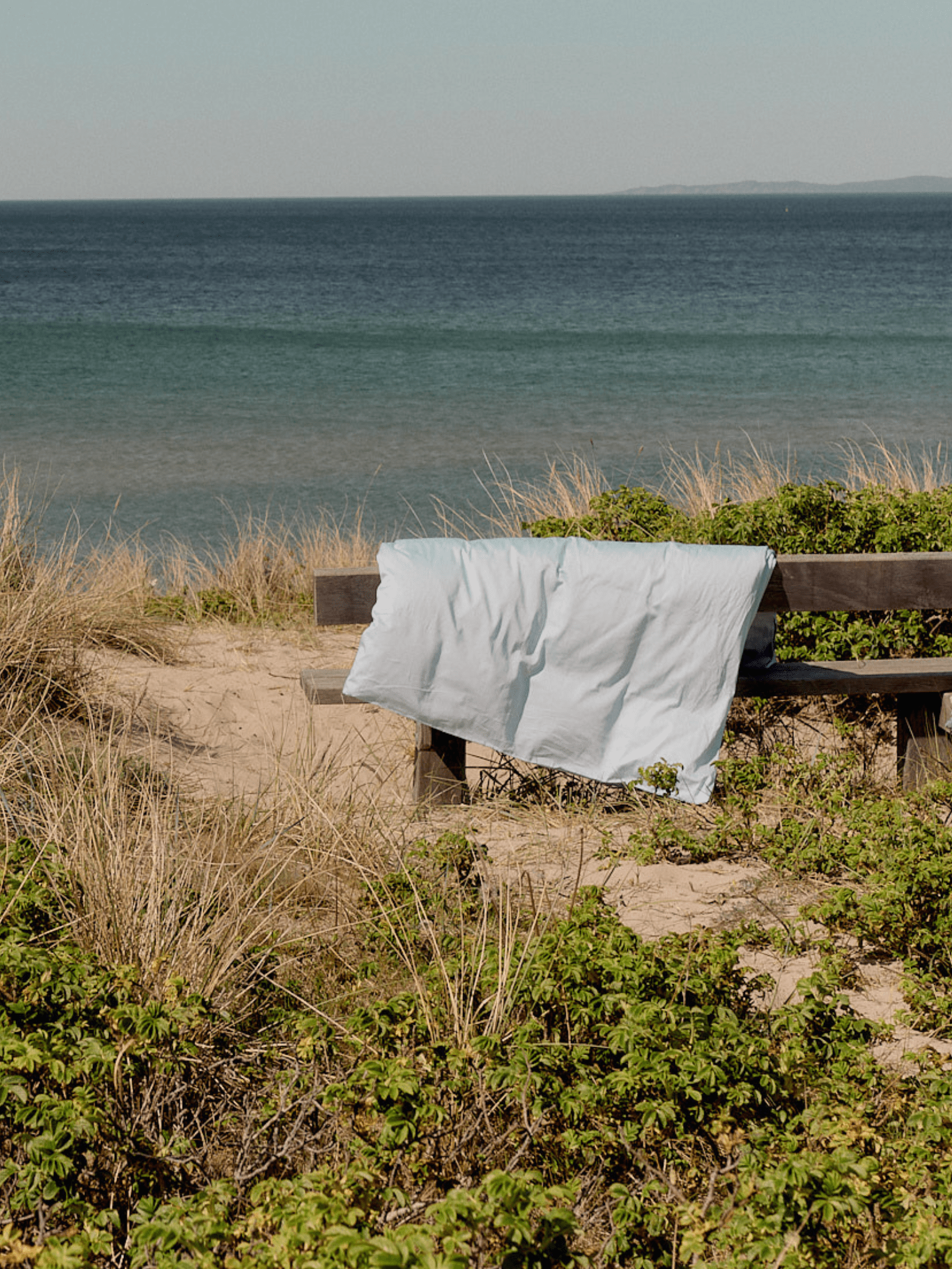 Enkelt sengetøj Egyptisk bomuld lys blå - Nordic Weaving
