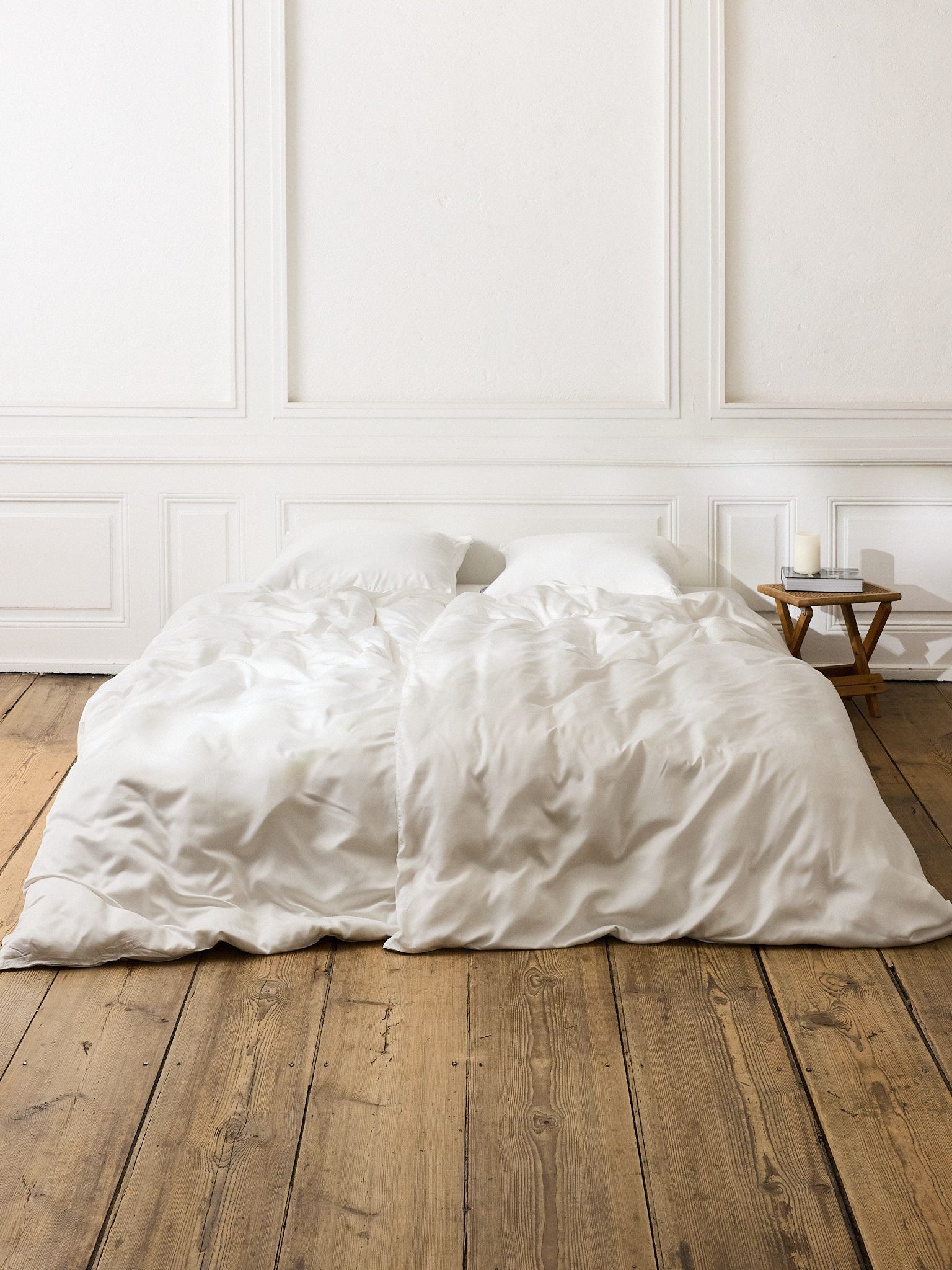 Enkelt silkesengetøj ivory - Nordic Weaving