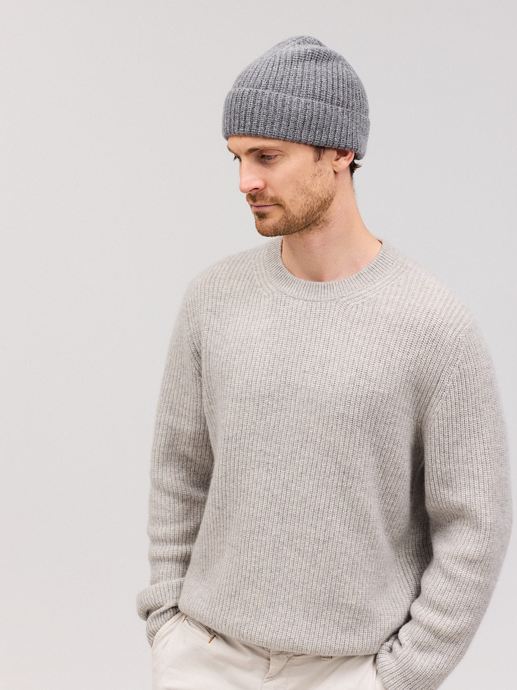 HELGI beanie cashmere hue grå - Nordic Weaving