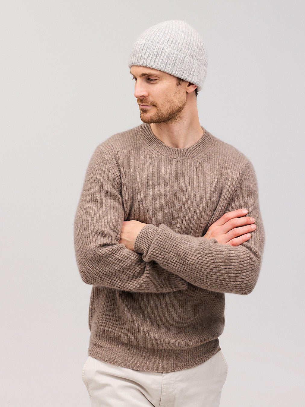 HELGI beanie cashmere hue lys grå - Nordic Weaving